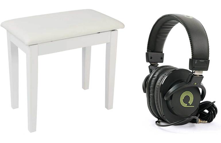 Kinsman KPB01 Piano Bench White and HP-PMH20 Professional Monitoring Headphones Kinsman KPB01 Piano Bench White and HP-PMH20 Professional Monitoring Headphones