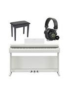 Yamaha YDP-145WH Digital Piano White Bundle