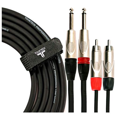 TOURTECH 2 Pack TTPC-N3PCMR 10ft/3m Twin Cable RCA - Jack TOURTECH 2 Pack TTPC-N3PCMR 10ft/3m Twin Cable RCA - Jack