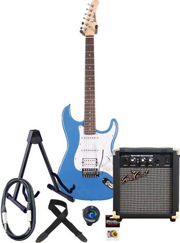 EastCoast ST2 HSS Electric Guitar Pack Metallic Blue EastCoast ST2 HSS Electric Guitar Pack Metallic Blue