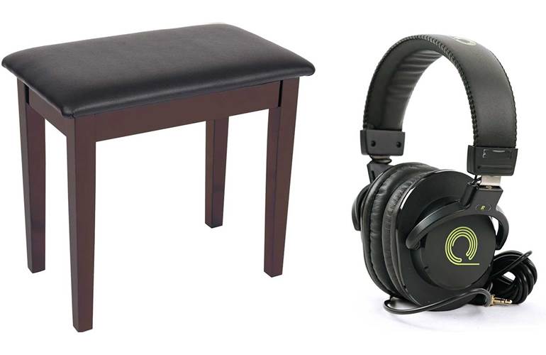 Kinsman KPB01BRN Piano Bench Rosewood and HP-PMH20 Professional Monitoring Headphones Kinsman KPB01BRN Piano Bench Rosewood and HP-PMH20 Professional Monitoring Headphones
