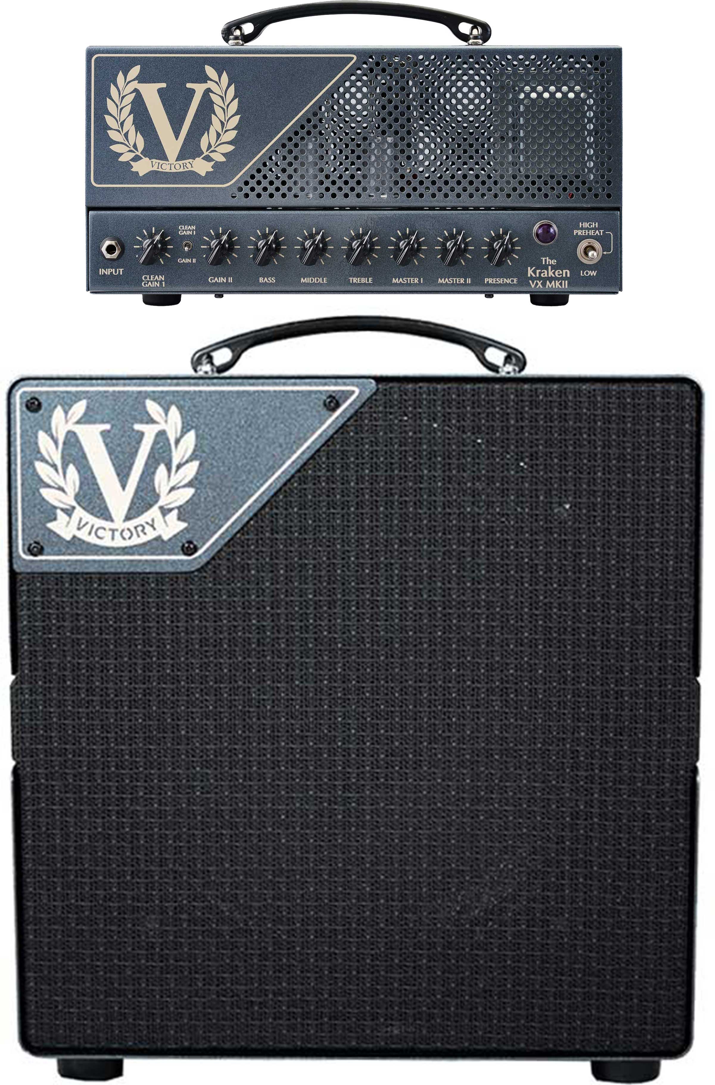 Victory Amps Kraken VX MKII Lunchbox Valve Amp Head + V112 Kraken Lunchbox Guitar Cabinet Bundle 