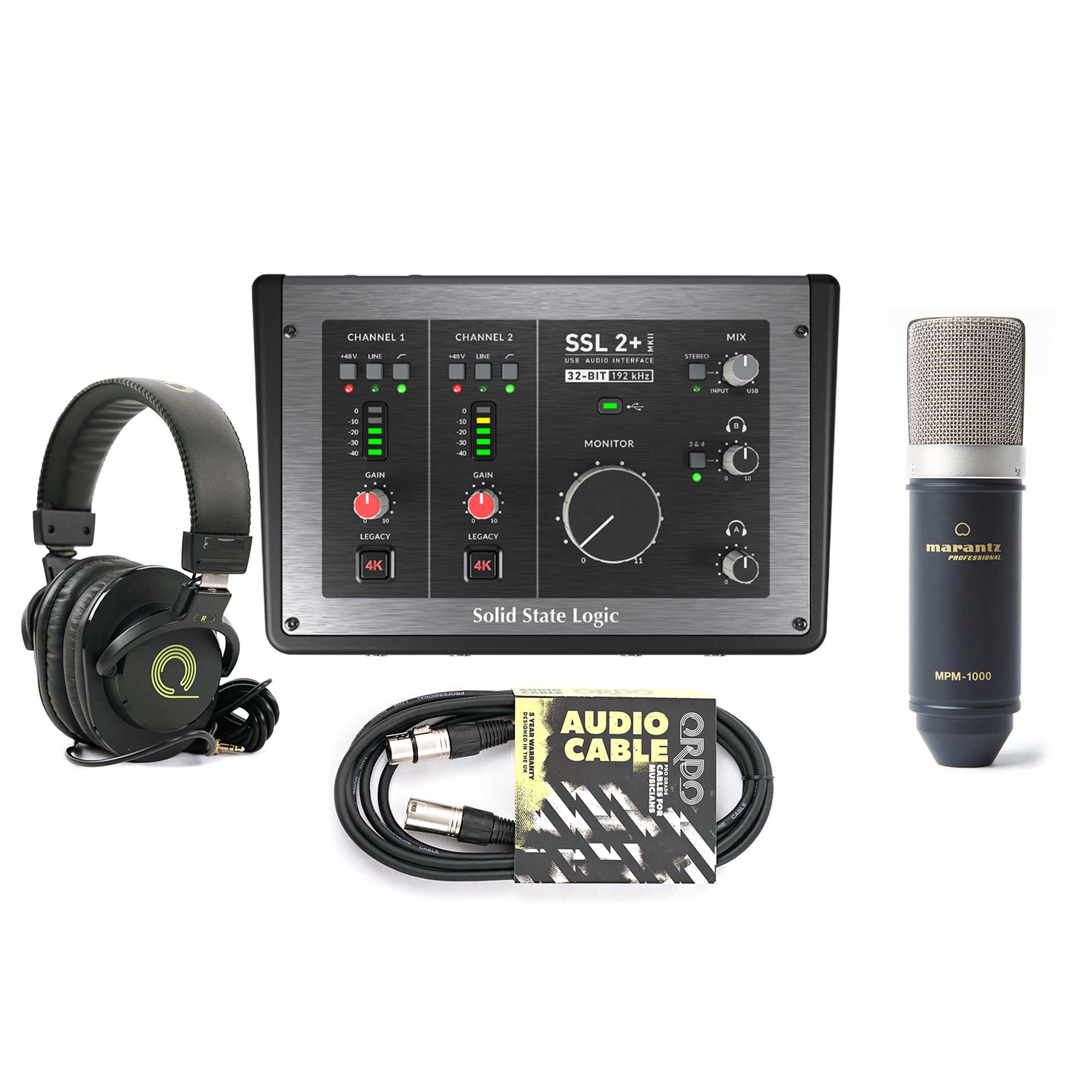 SSL SSL 2+ V2 Interface Recording Bundle