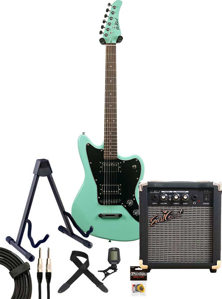 EastCoast JG Electric Guitar Pack Seafoam Green