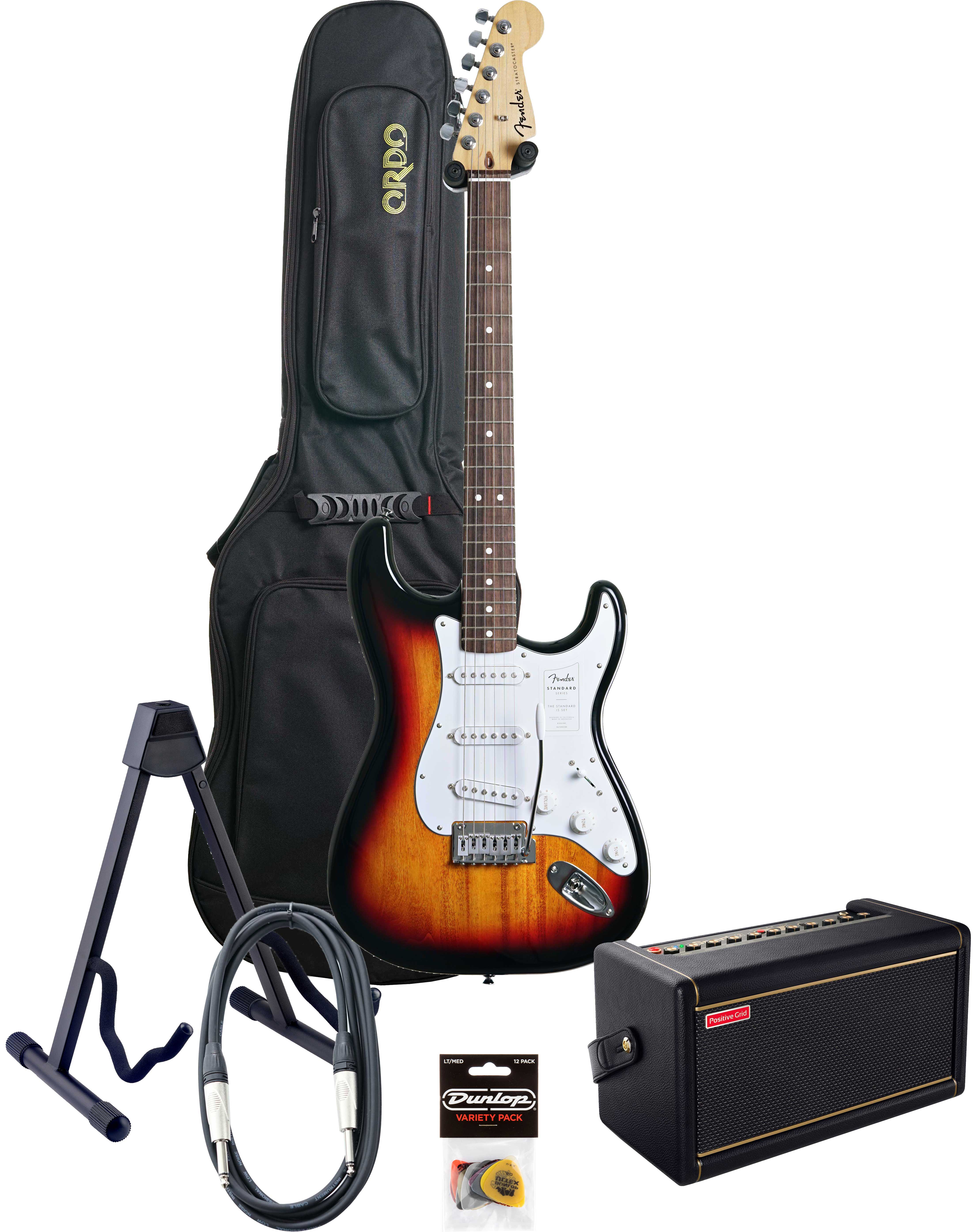 Fender Standard Stratocaster & Spark 2 Package 3 Colour Sunburst