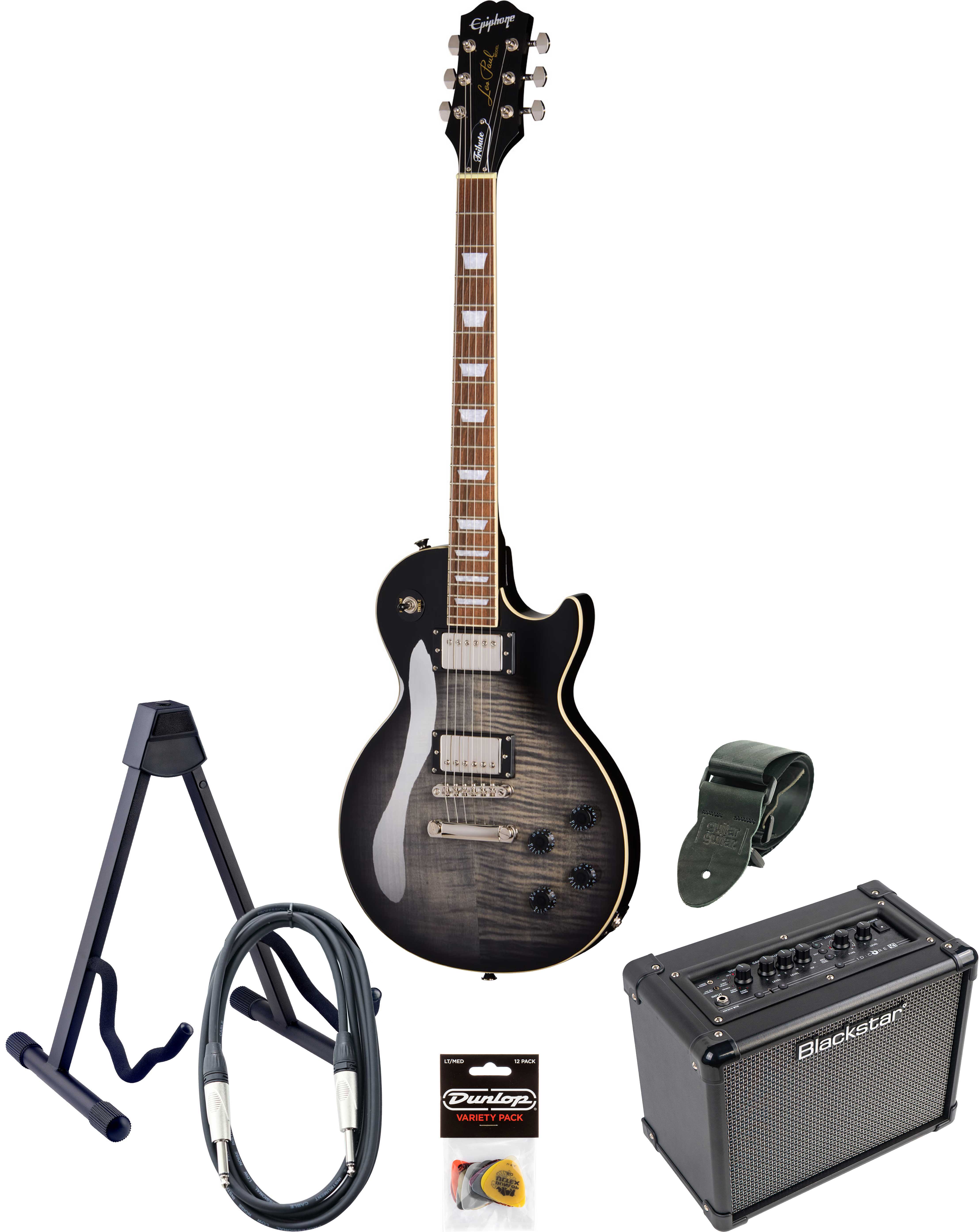 Epiphone Les Paul Tribute Plus & ID Core Pack Ebony Burst