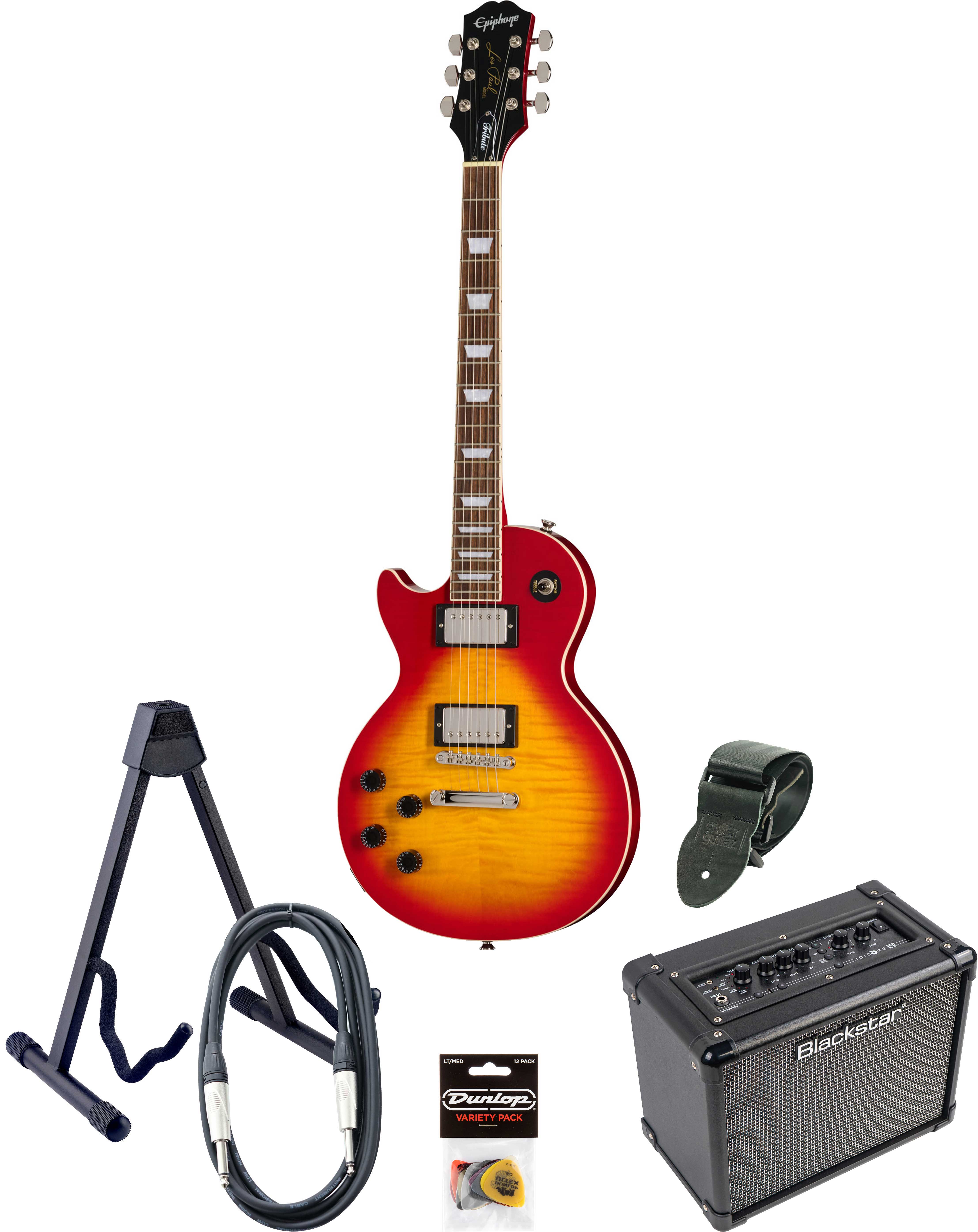 Epiphone Les Paul Tribute Plus & ID Core Pack Heritage Cherry Sunburst Left Handed