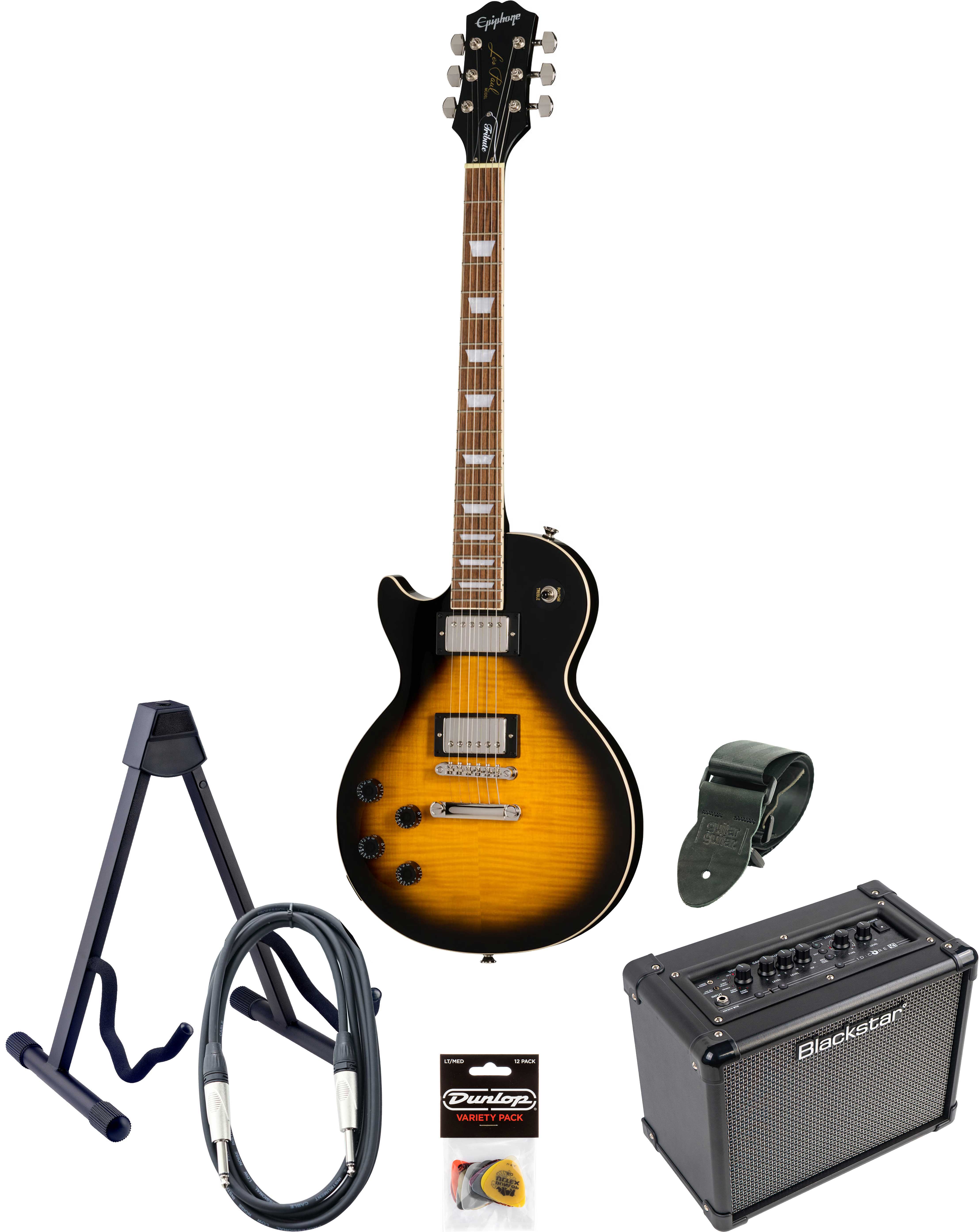 Epiphone Les Paul Tribute Plus & ID Core Pack Vintage Sunburst Left Handed