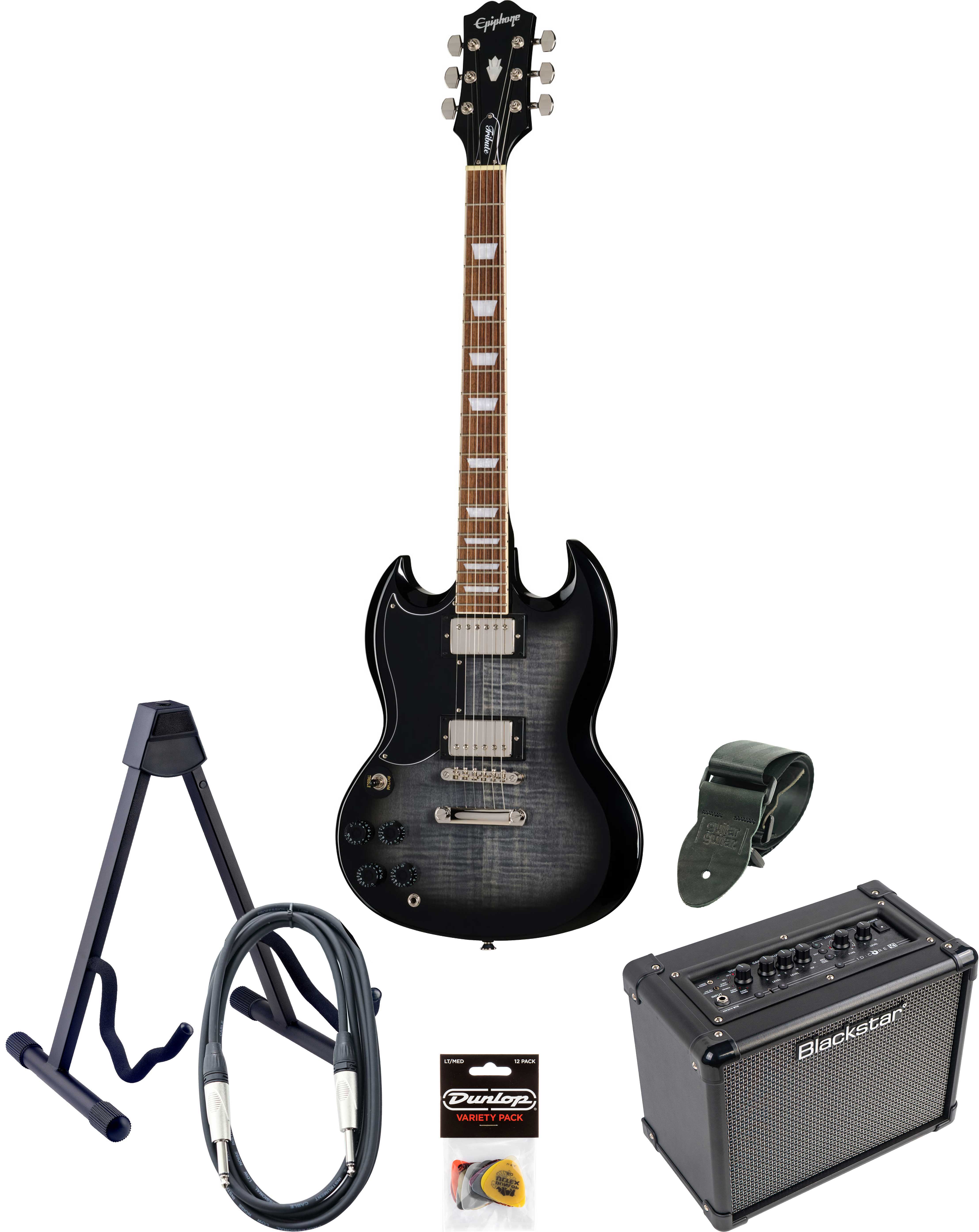 Epiphone SG Tribute Plus & ID Core Pack Ebony Burst Left Handed