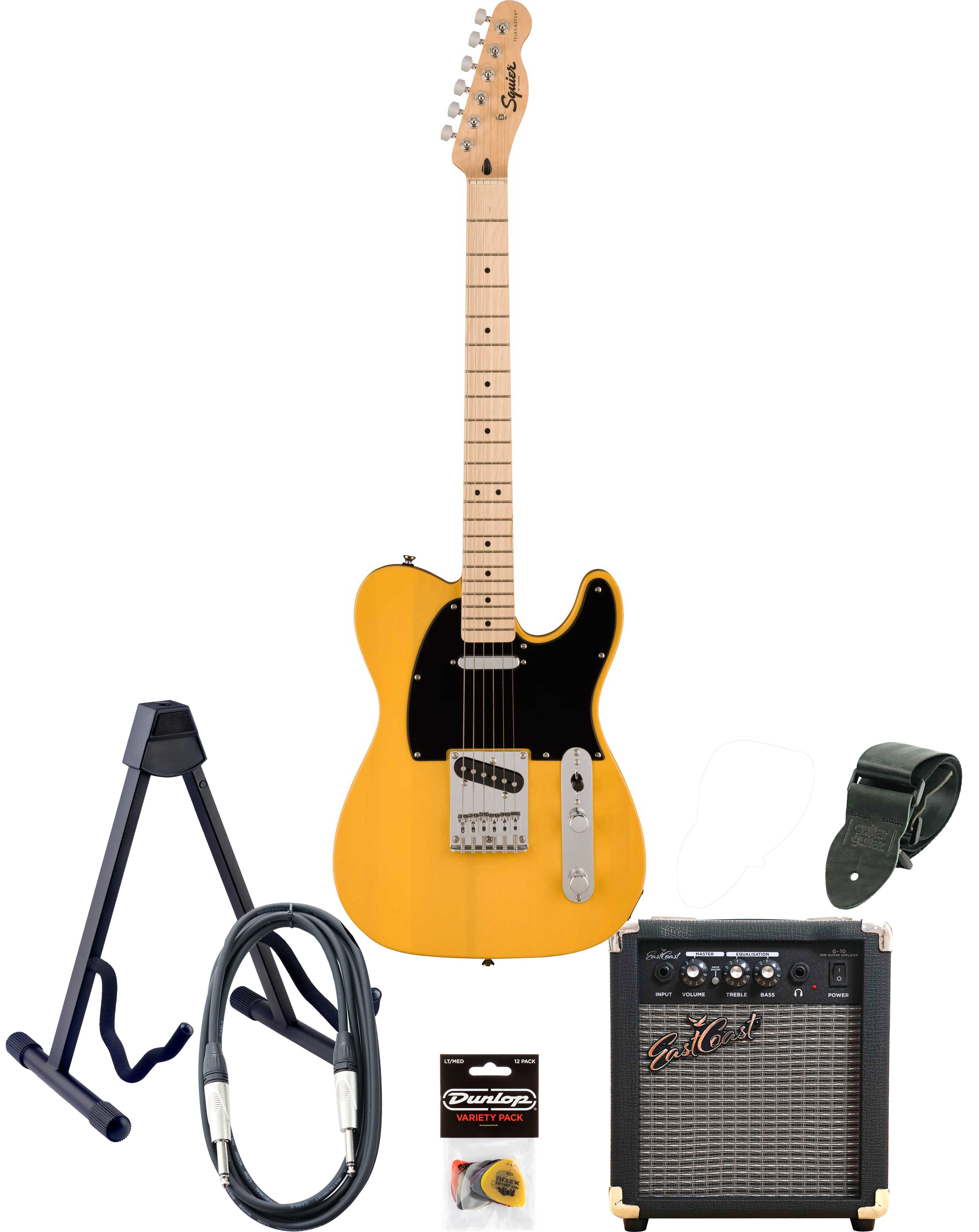 Squier Sonic Telecaster & EastCoast G10 Pack Butterscotch Blonde