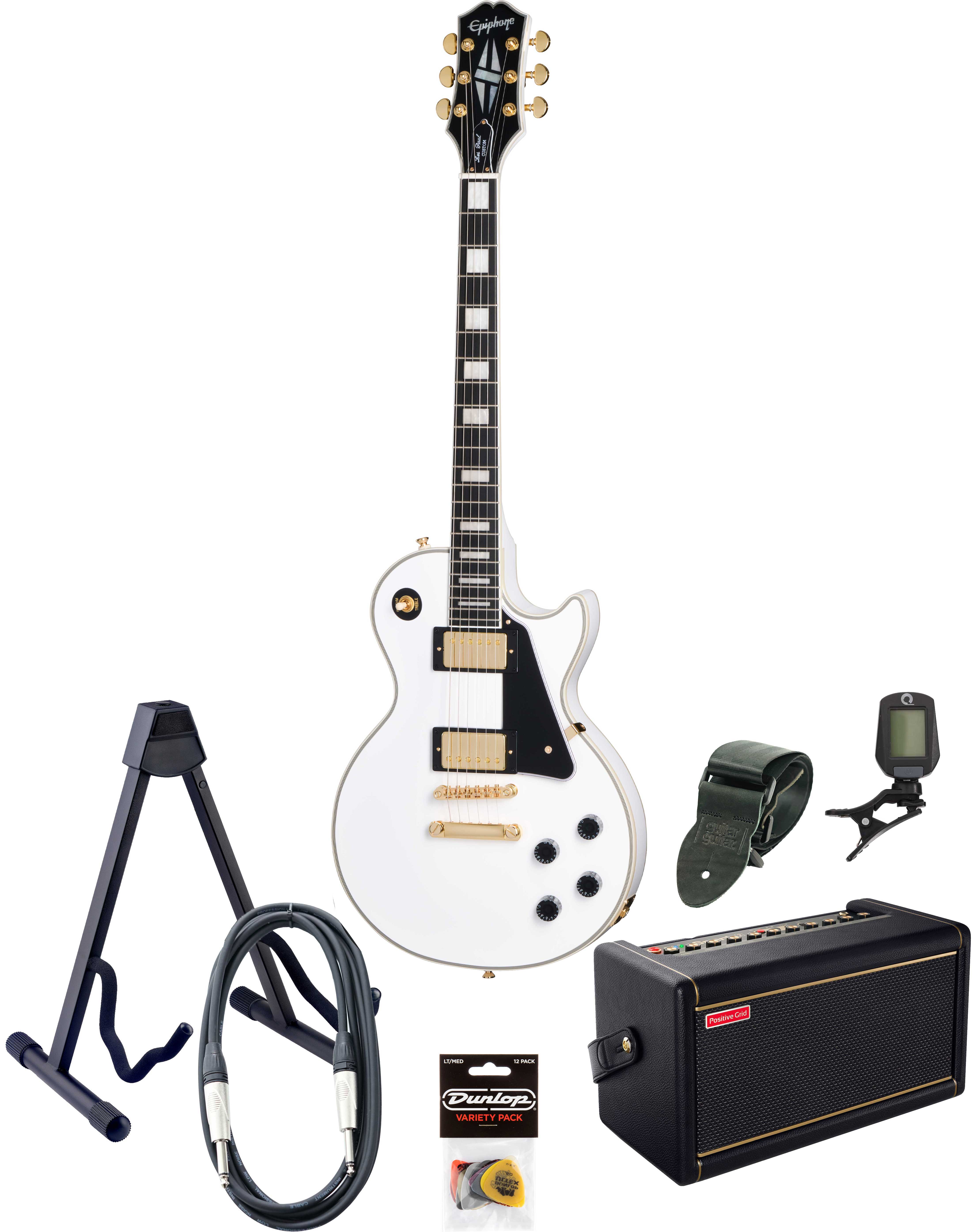 Epiphone Les Paul Custom & Spark 2 Pack Alpine White