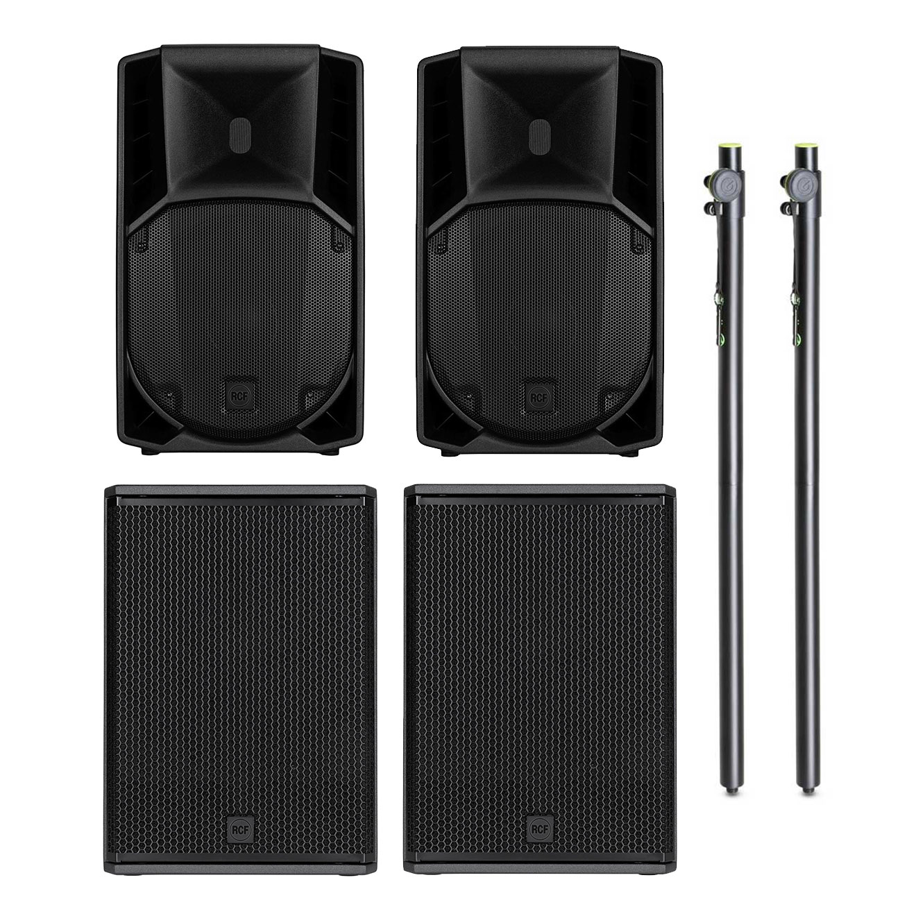 RCF ART 712-A MK5 Digital Active Speakers with Sub 15AX Bundle