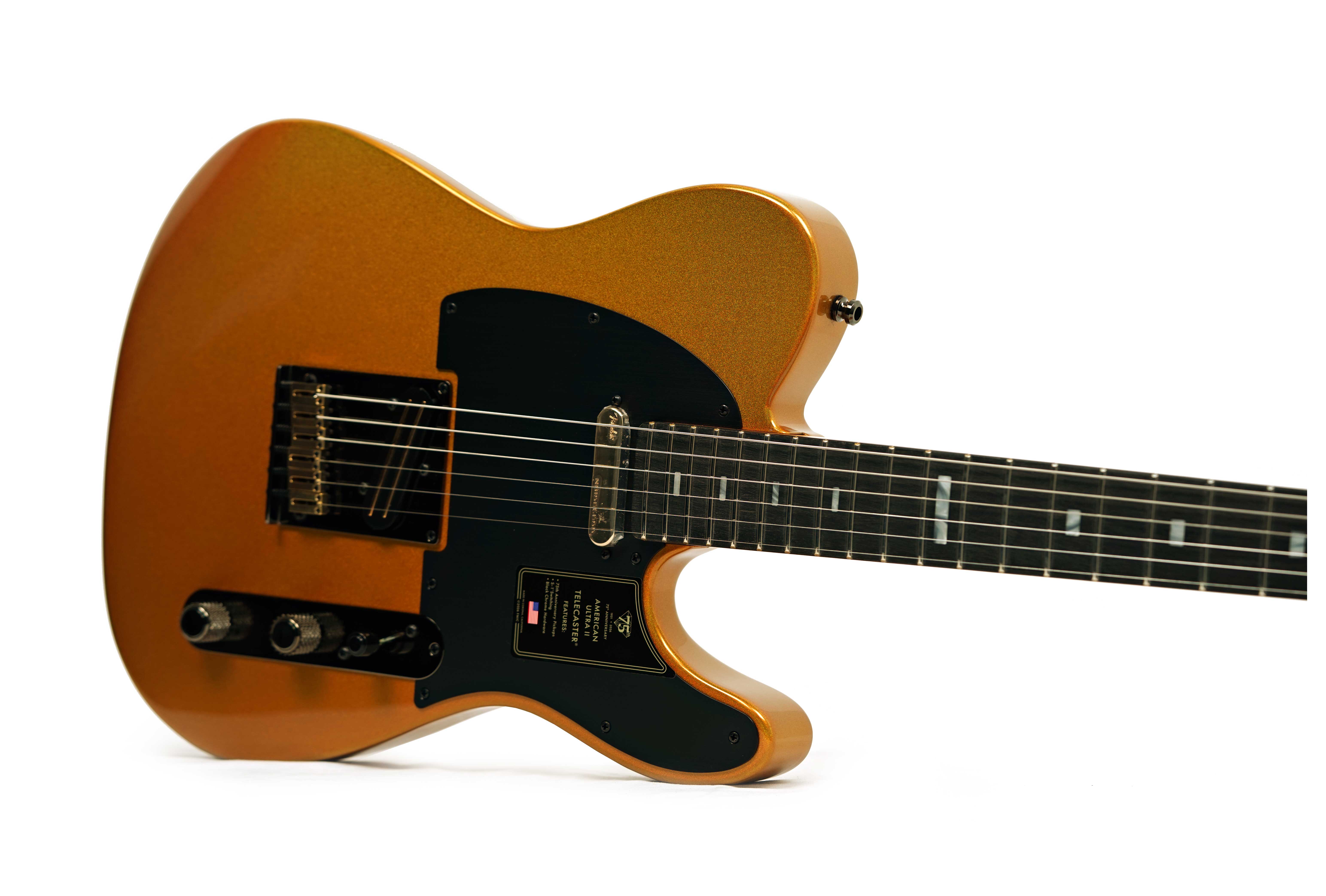 Fender 75th Anniversary American Ultra II Telecaster Liquid Gold Ebony Fingerboard #US25020337