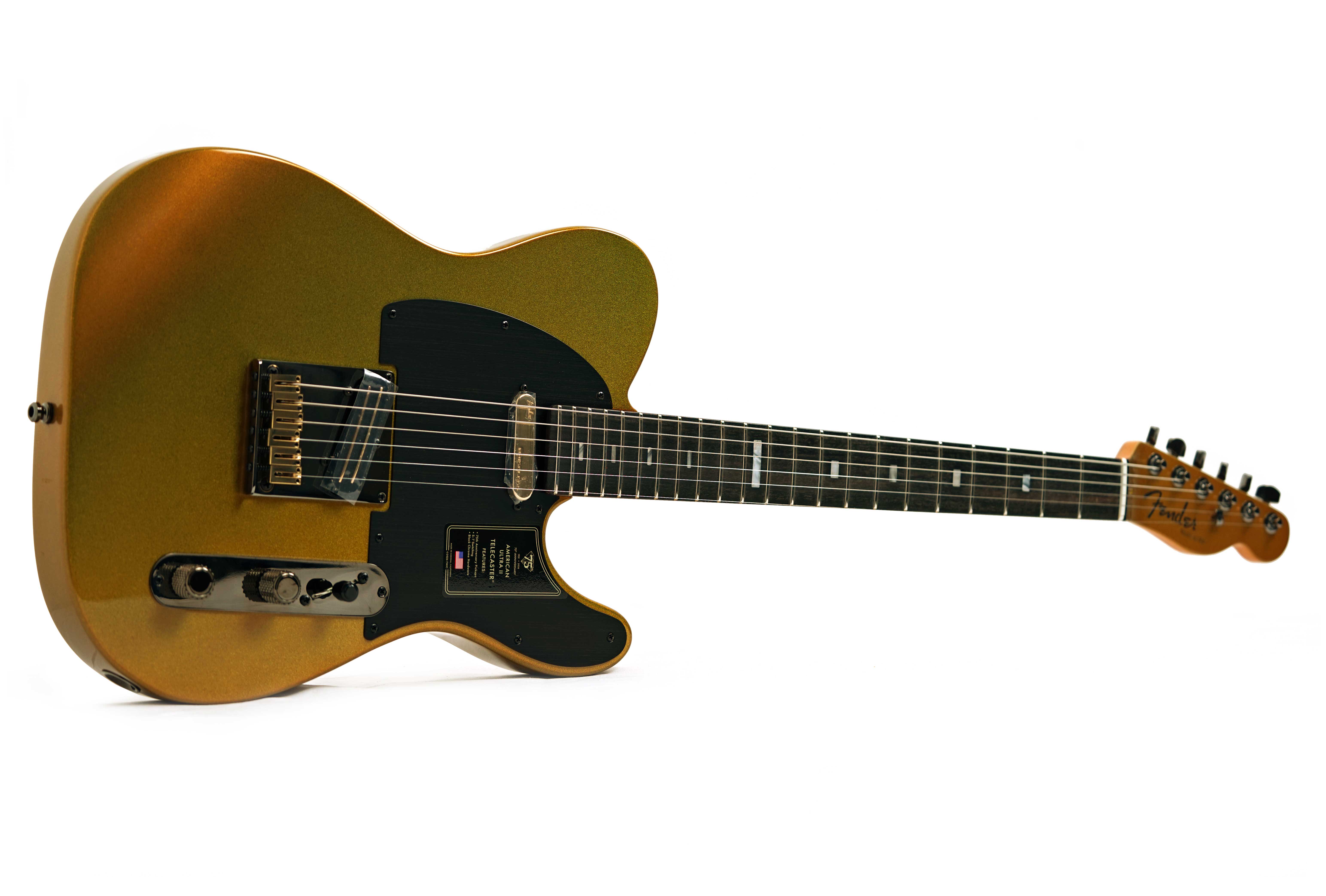 Fender 75th Anniversary American Ultra II Telecaster Liquid Gold Ebony Fingerboard #US25020337