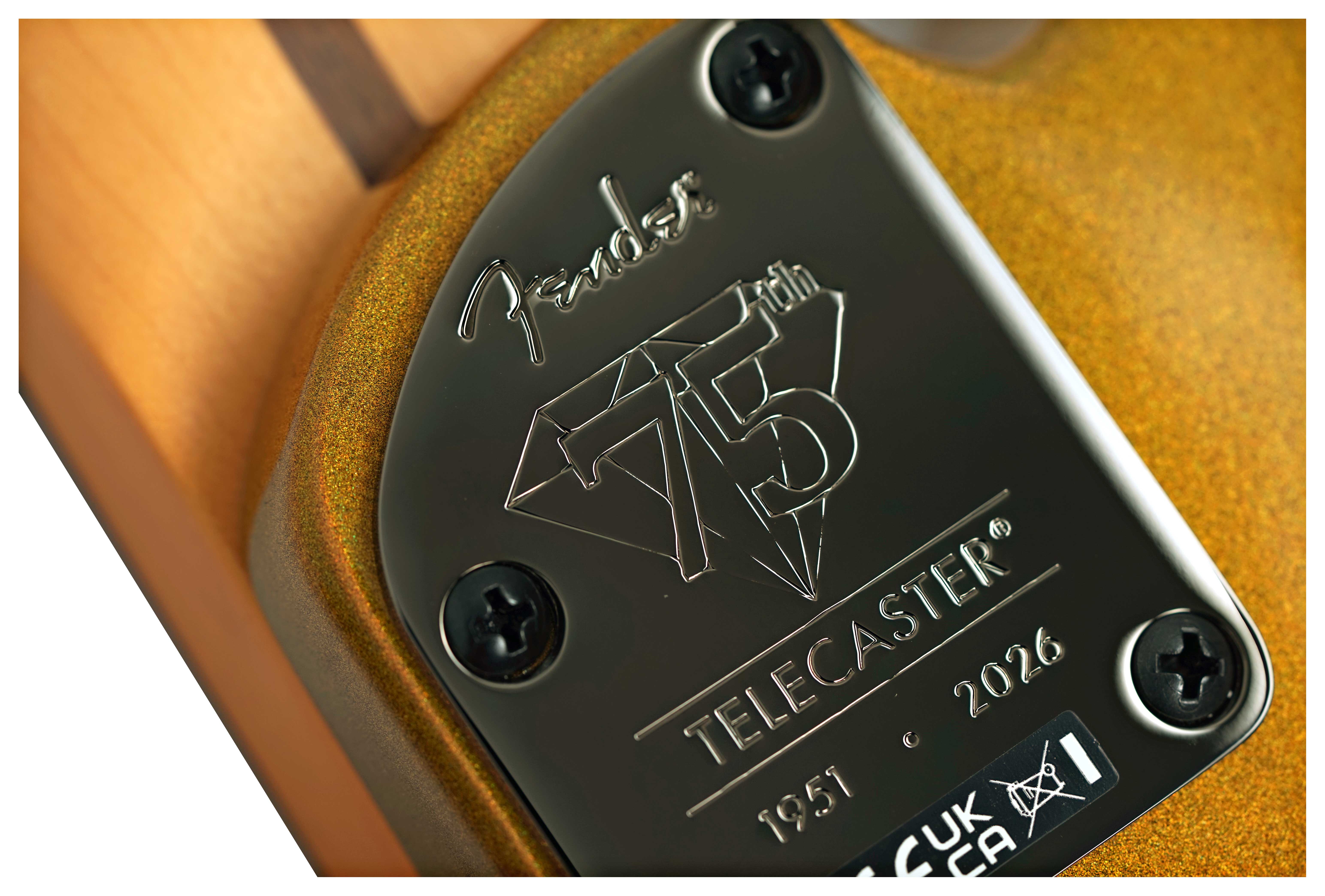 Fender 75th Anniversary American Ultra II Telecaster Liquid Gold Ebony Fingerboard #US25020337