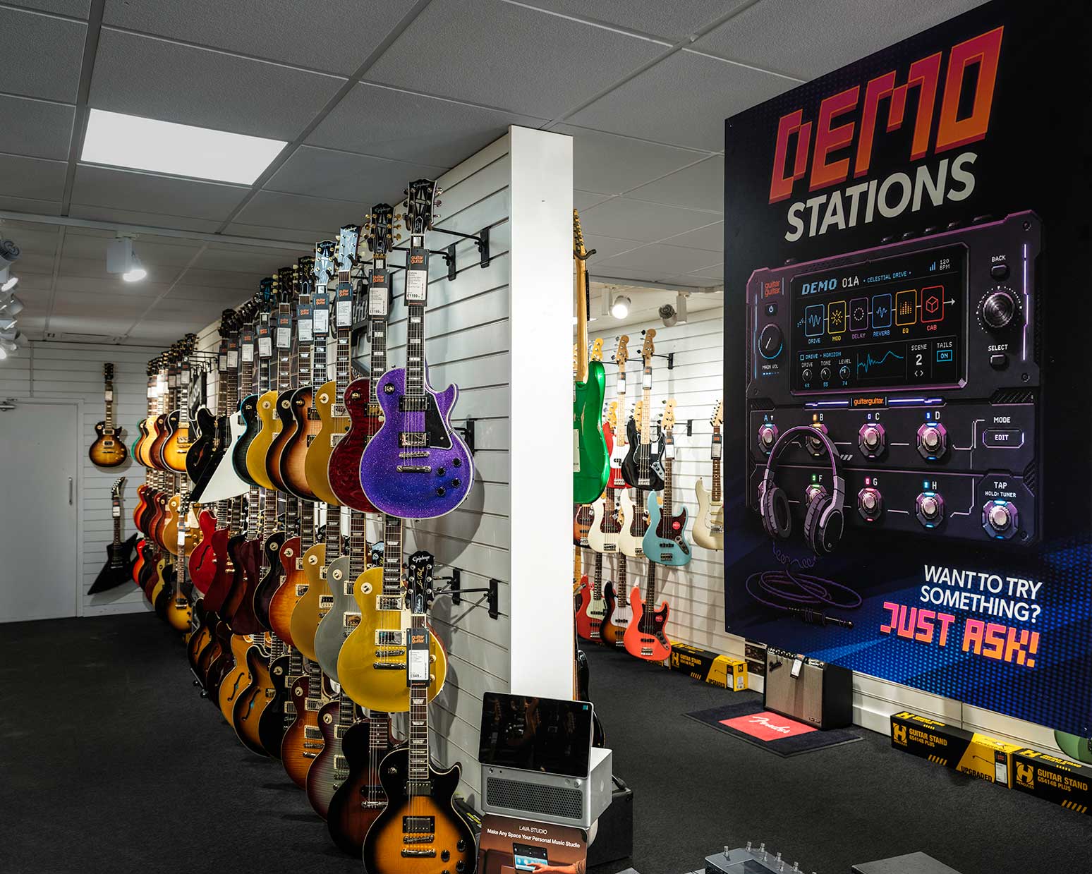 guitarguitar Camden electric guitar shopfloor
