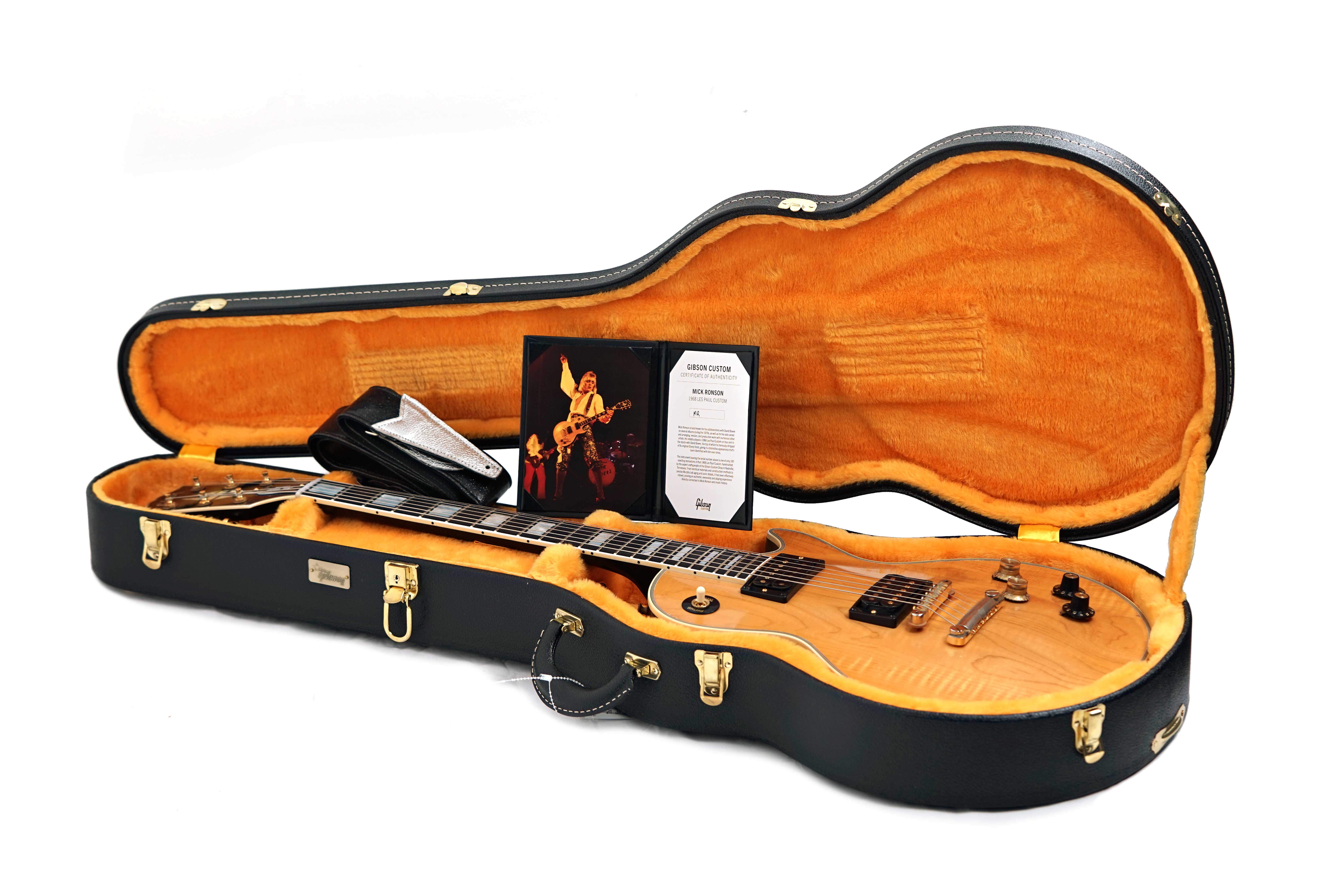 Gibson Custom Shop Mick Ronson 1968 Les Paul Custom Murphy Lab Aged Ebony Antique Natural #MR040