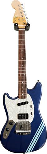 Fender Kurt Cobain Mustang Left Handed Rosewood Fingerboard Dark Lake Placid Blue with Stripe (Pre-Owned)