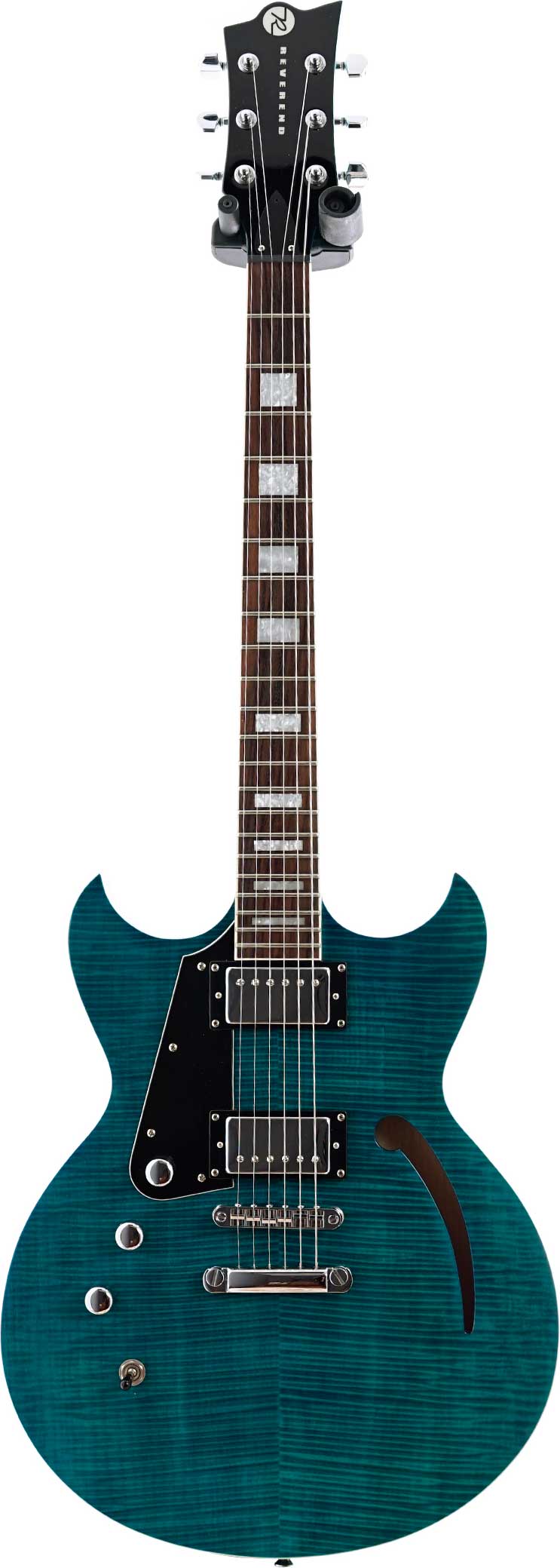 Reverend Manta Ray HB Sky Blue Flame Maple Left Handed (Pre-Owned)