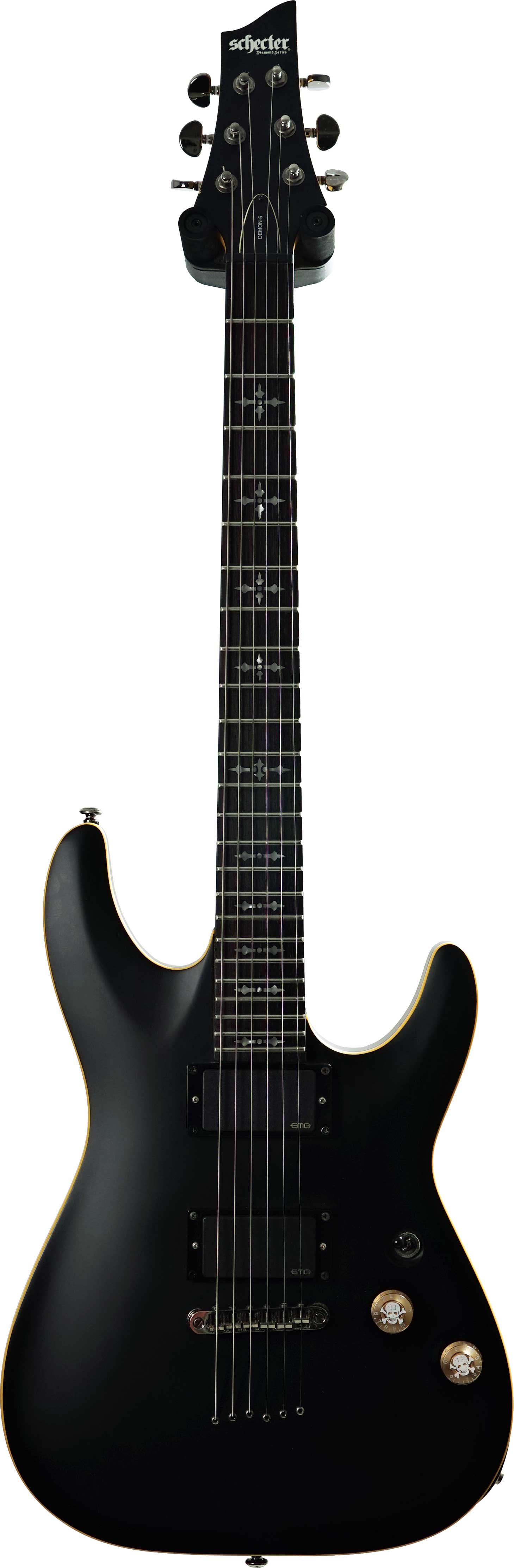 Schecter Demon 6 Aged Black Satin with EMG 81/85 Pickup Upgrade