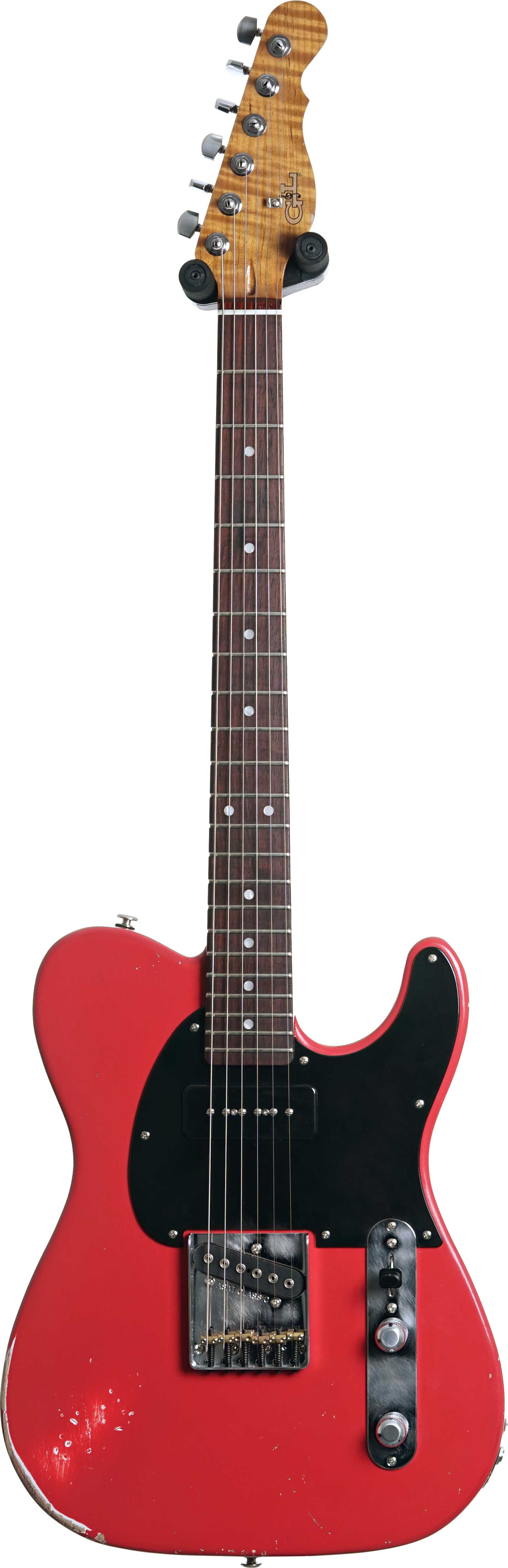 G&L Custom Shop ASAT Classic Fiesta Red Heavy Aged 3A Roasted Flame Neck Rosewood Fingerboard (Pre-Owned)