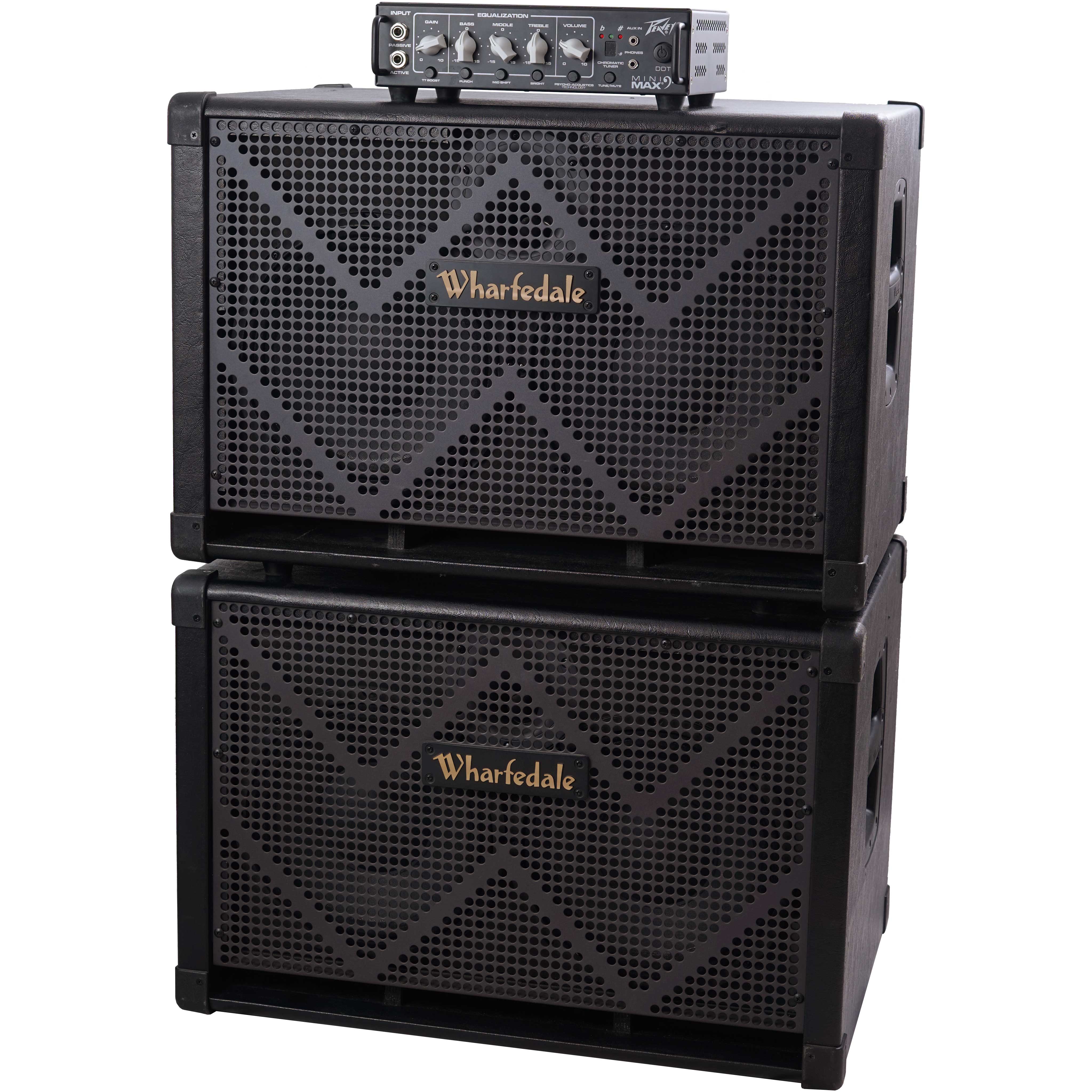 Peavey MiniMAX 500 Watt Solid State Bass Head with 2 Wharfedale WHB210 Cabs (Pre-Owned)