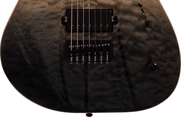 Mayones 2022 Duvell 7 Elite 4A Quilted Maple Top Black Horizon Fade Gloss Top Satine Back Black Hardware Black Covered TKO Pickups (Pre-Owned) Mayones 2022 Duvell 7 Elite 4A Quilted Maple Top Black Horizon Fade Gloss Top Satine Back Black Hardware Black Covered TKO Pickups (Pre-Owned)
