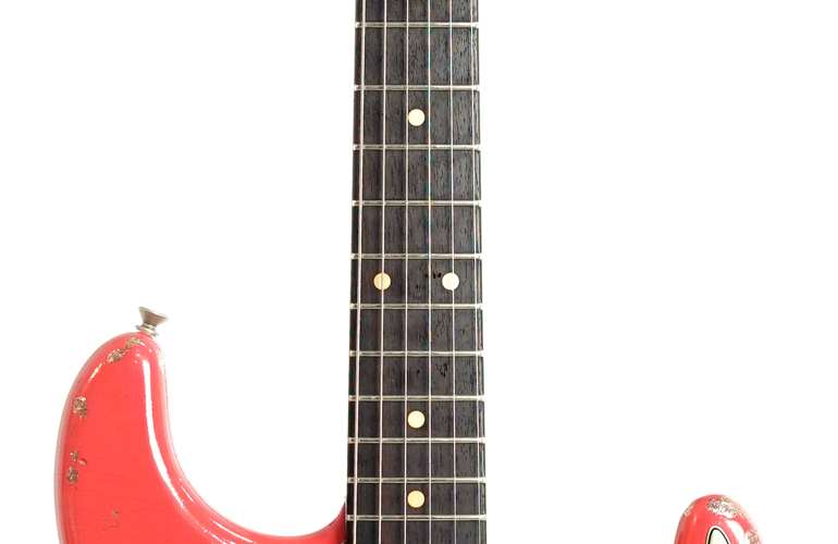 Fender Custom Shop 2015 '61 Stratocaster Slab Board Heavy Relic Faded Fiesta Red Over Champagne Sparkle (Pre-Owned) Fender Custom Shop 2015 '61 Stratocaster Slab Board Heavy Relic Faded Fiesta Red Over Champagne Sparkle (Pre-Owned)