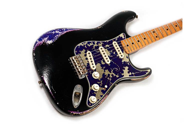 Fender Custom Shop '69 Stratocaster Relic Black Over Purple Paisley Maple Fingerboard Masterbuilt by Dale Wilson (Pre-Owned)  Fender Custom Shop '69 Stratocaster Relic Black Over Purple Paisley Maple Fingerboard Masterbuilt by Dale Wilson (Pre-Owned)