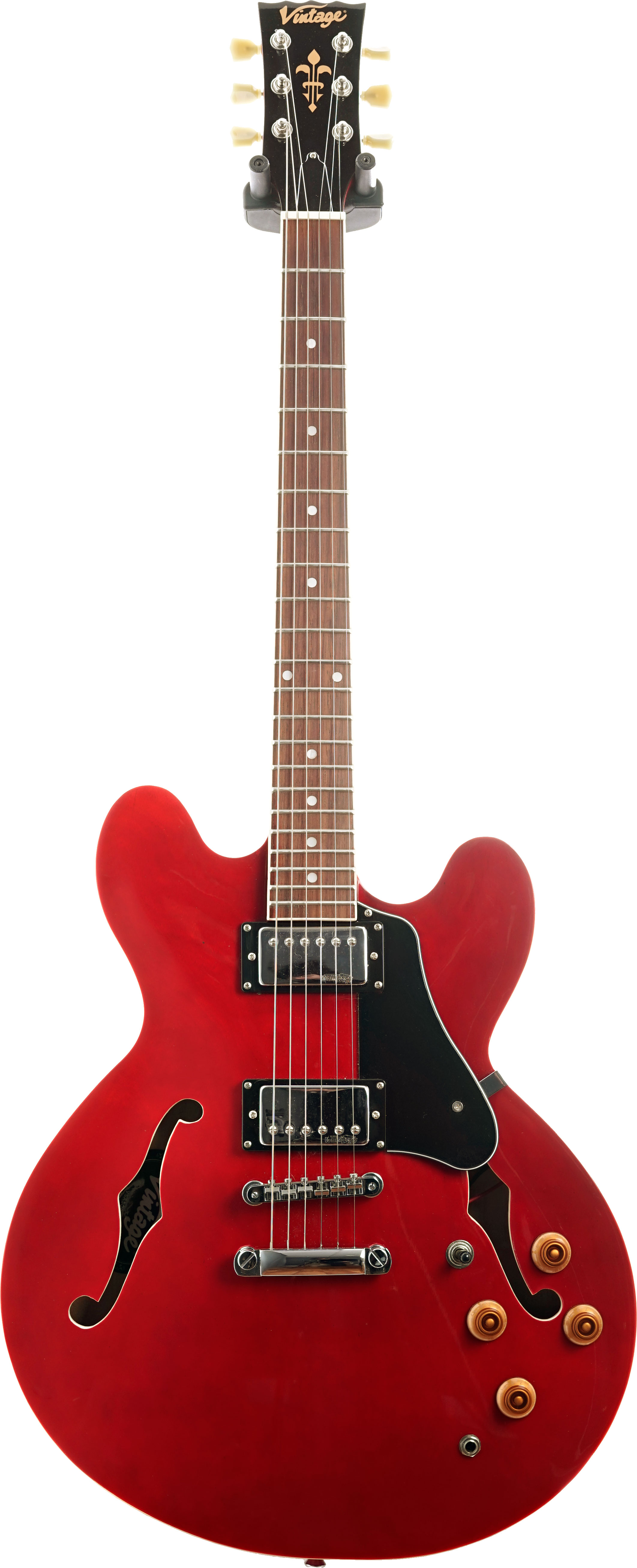 Vintage  VSA500 ReIssued Semi Acoustic Guitar Cherry Red  (Pre-Owned)