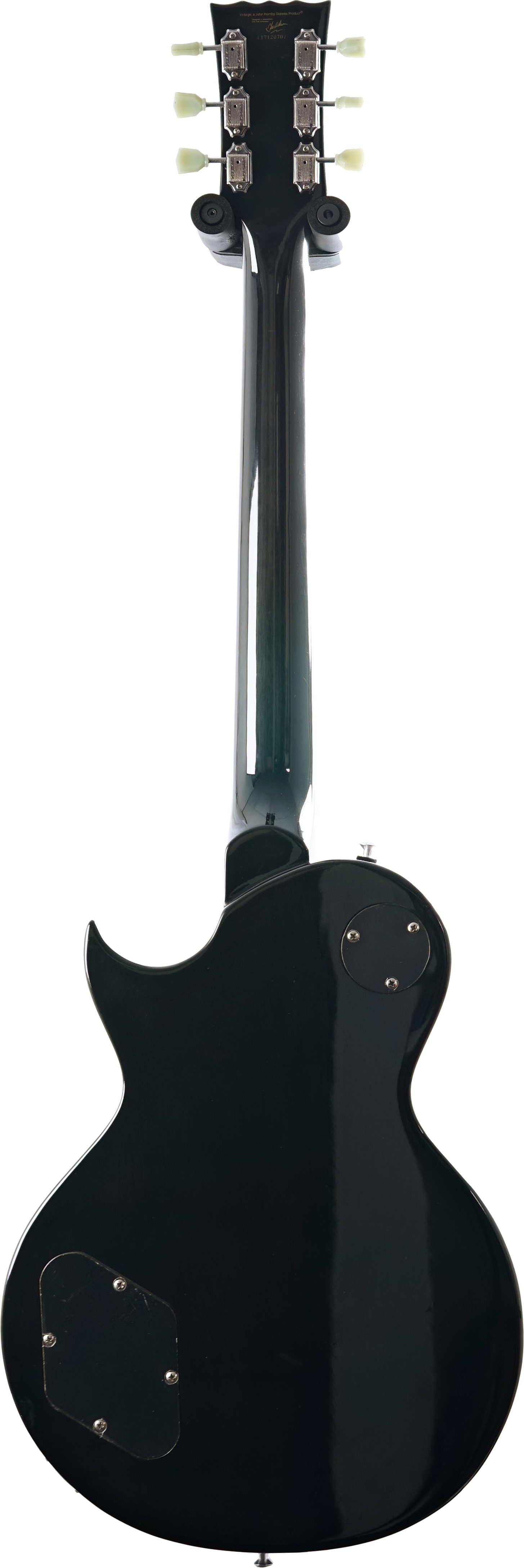 Vintage V100TBK V100 Guitar Flamed Maple Thru Black  (Pre-Owned)