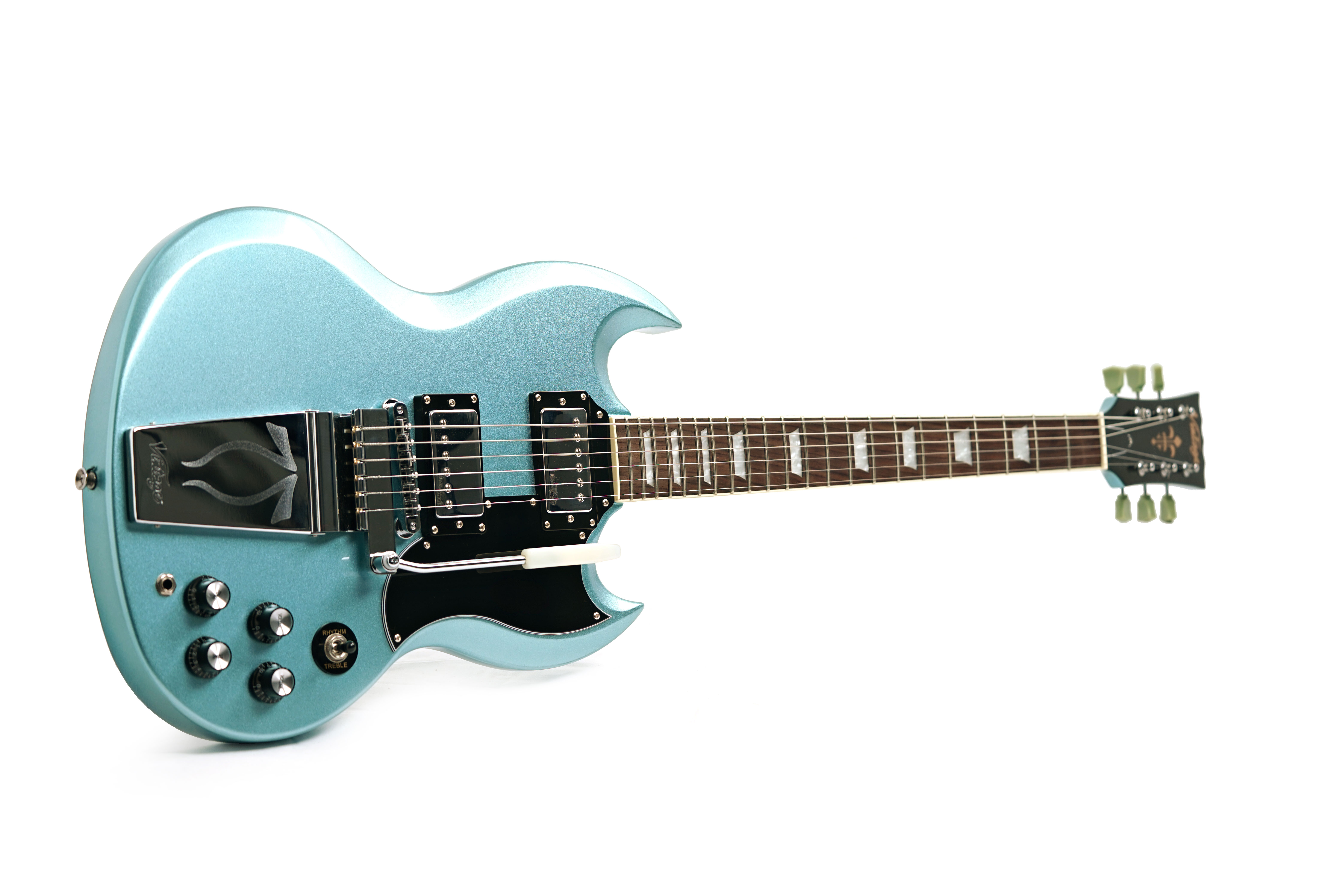 Vintage 2020 VS6 With Vibrola Tailpiece Gun Hill Blue (Pre-Owned)