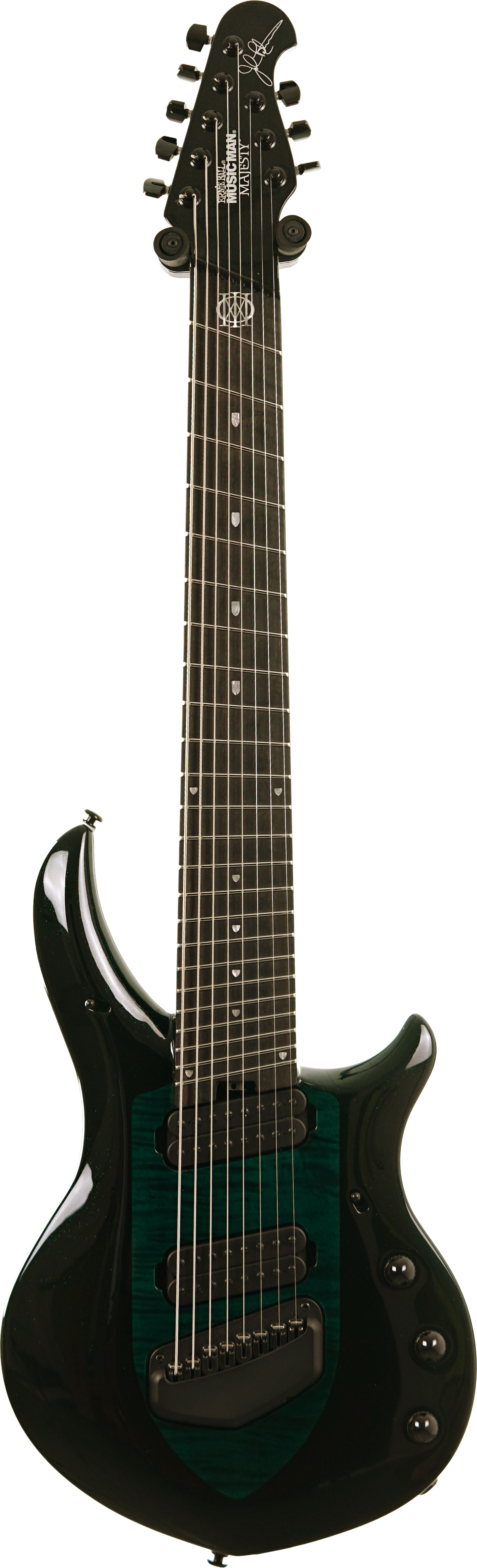 Music Man 2023 Majesty 8 Dark Green Sparkle Ebony Fingerboard (Pre-Owned)