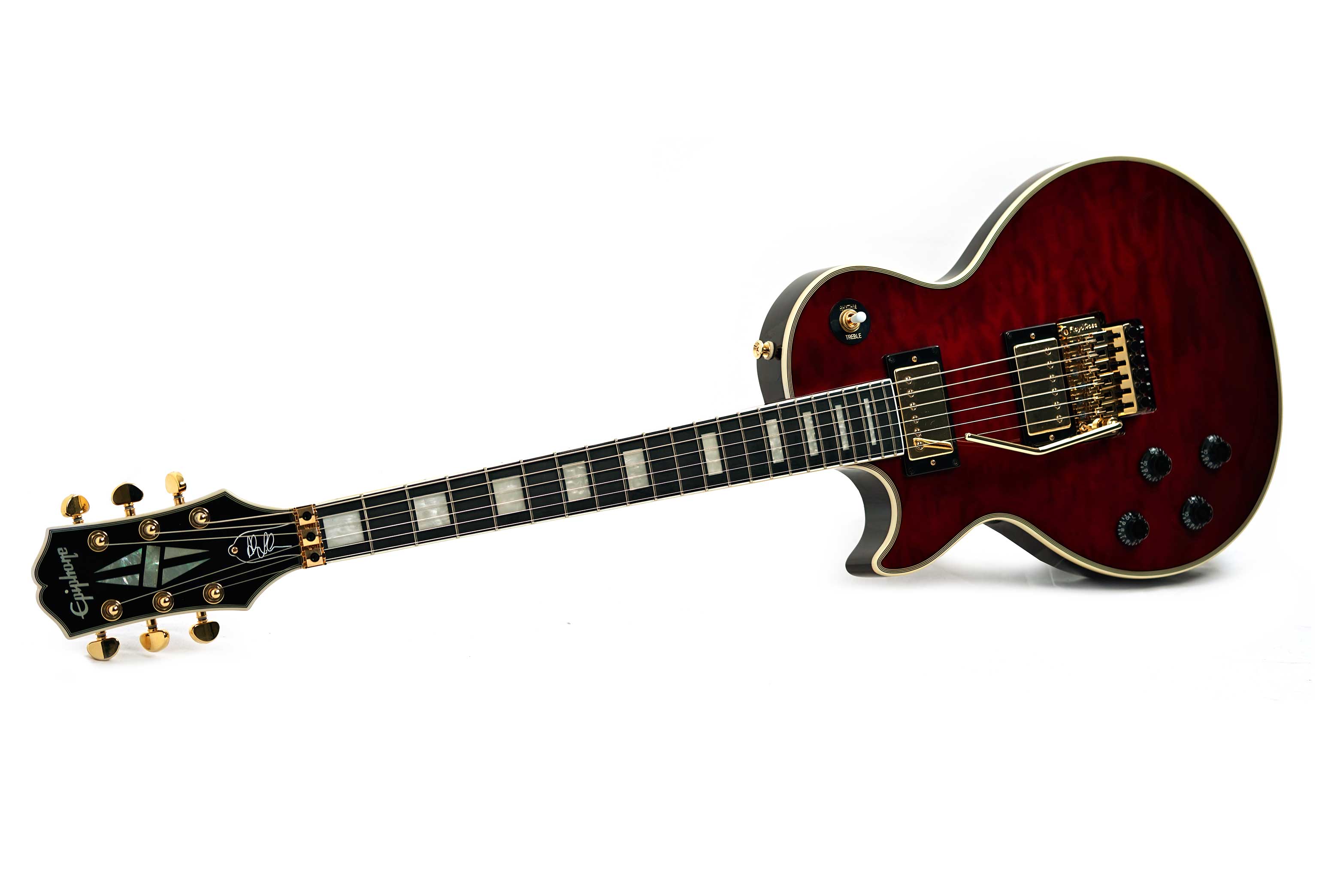 Epiphone 2024 Alex Lifeson Les Paul Custom Axcess Quilt Ruby Left Handed (Pre-Owned)