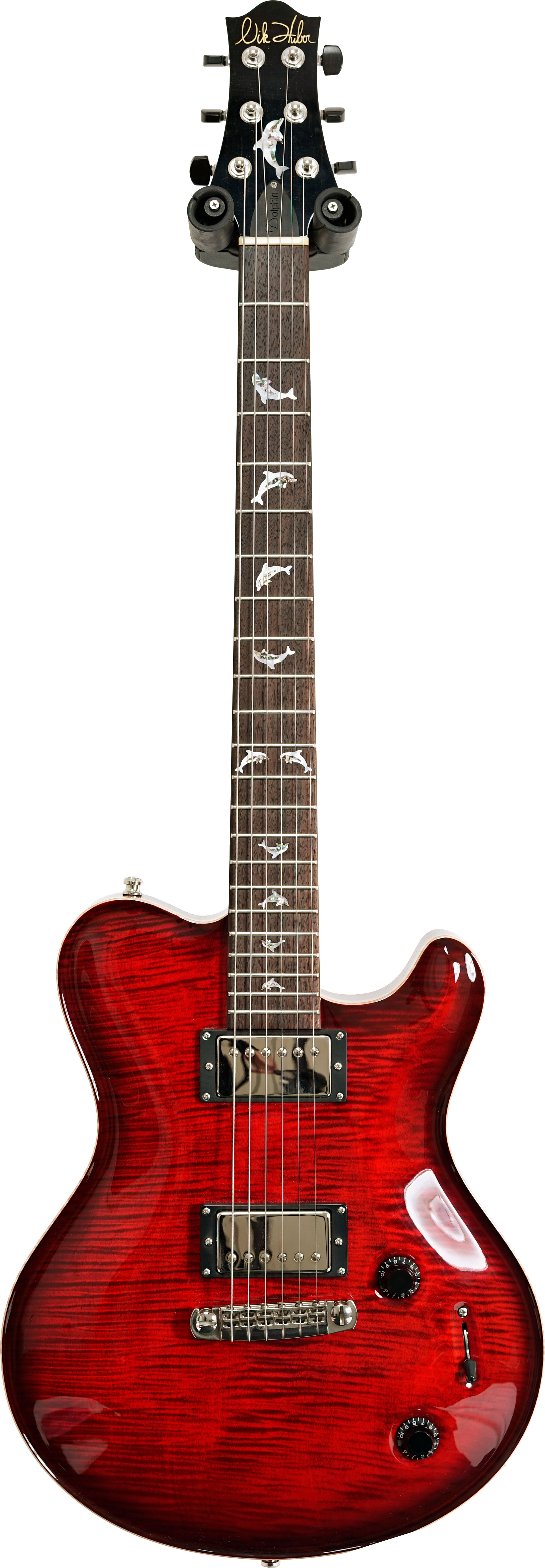 Nik Huber Dolphin II Ruby Red Exceptional Curl Top Dolphin Inlays (Pre ...