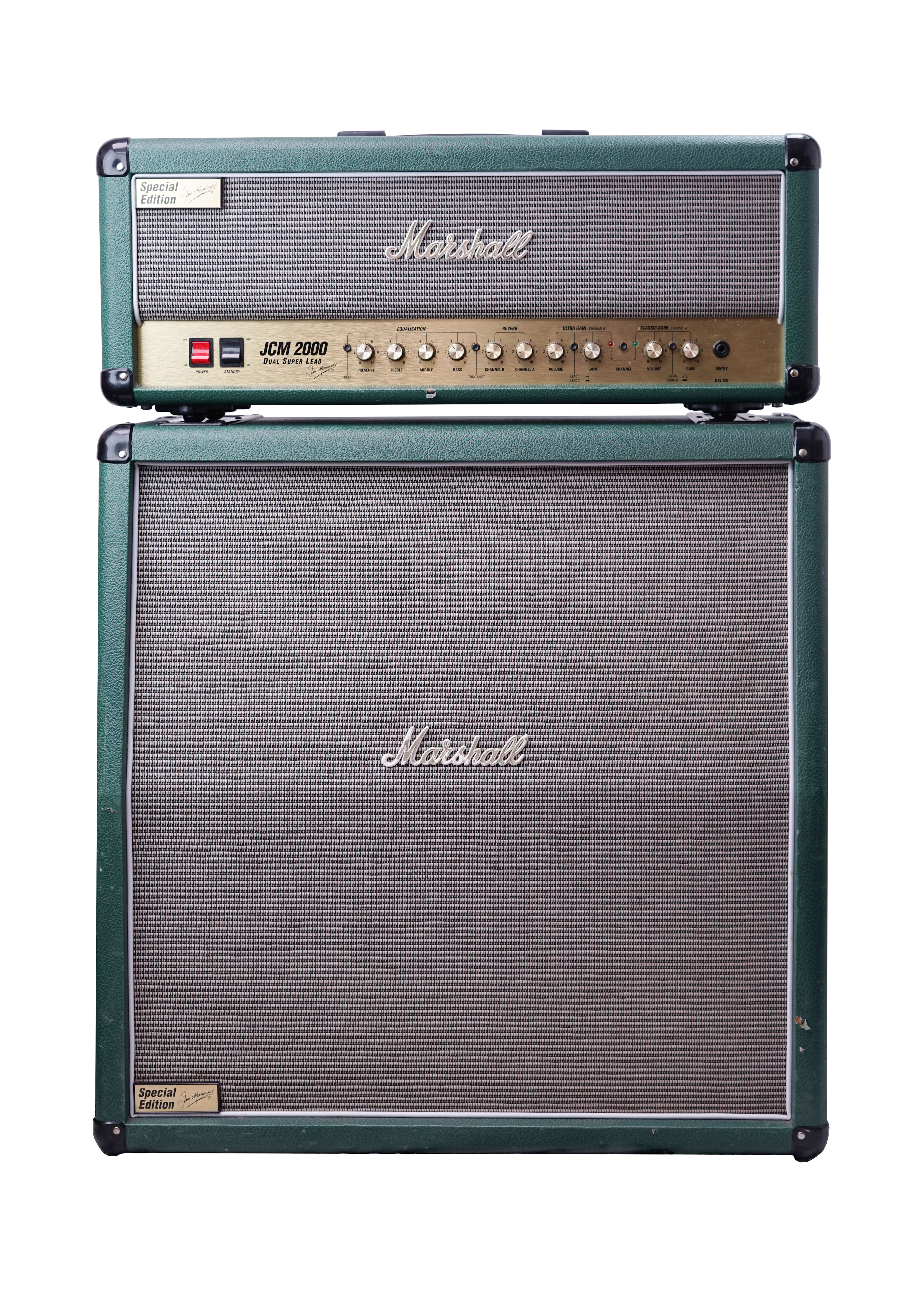 Marshall JCM2000 DSL 100 Watt Green Valve Amp Head and Guitar Cabinet  (Pre-Owned) #M-2007-42-0142-1