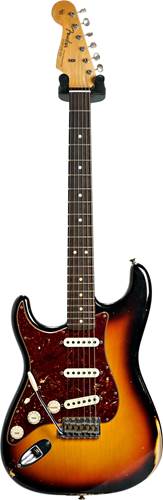 Fender Custom Shop 1963 Stratocaster Relic Faded 3 Colour Sunburst Rosewood Fingerboard Left Handed (Pre-Owned) #R96135