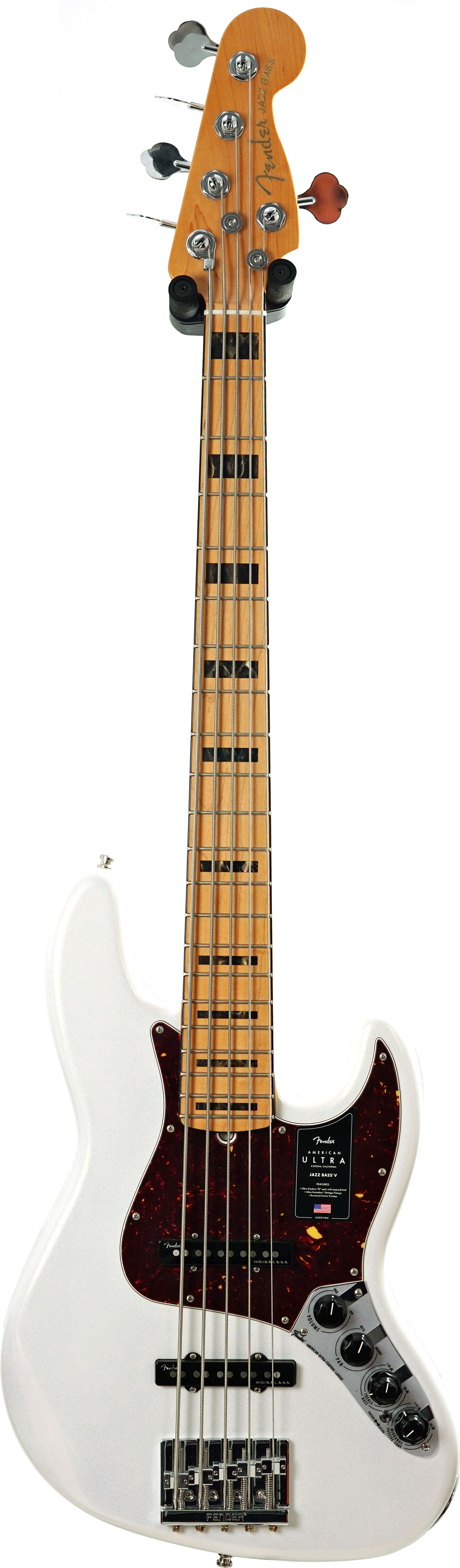 Fender American Ultra Jazz Bass V Arctic Pearl Maple Fingerboard