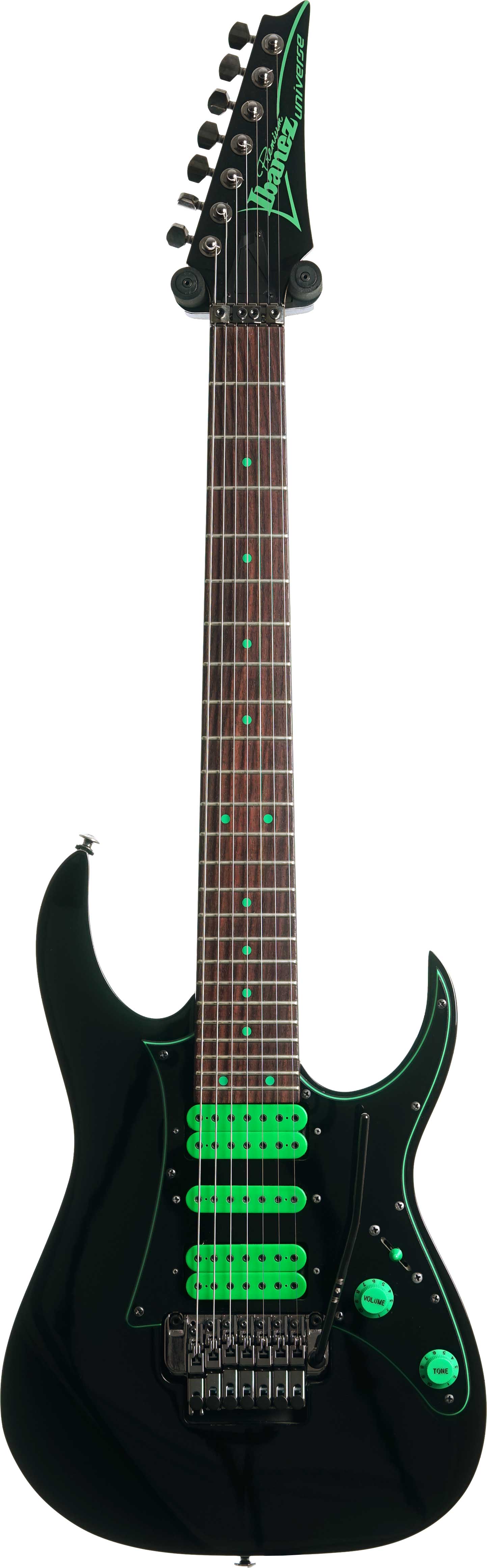 Ibanez 2022 Universe UV70P 7 String Black/Green (Pre-Owned) #I220415885