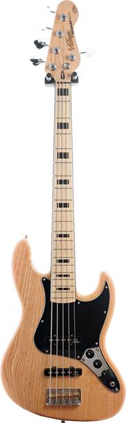 Vintage VJ75 5 String Bass Maple Fingerboard Natural Ash (Pre-Owned) #M2021070578