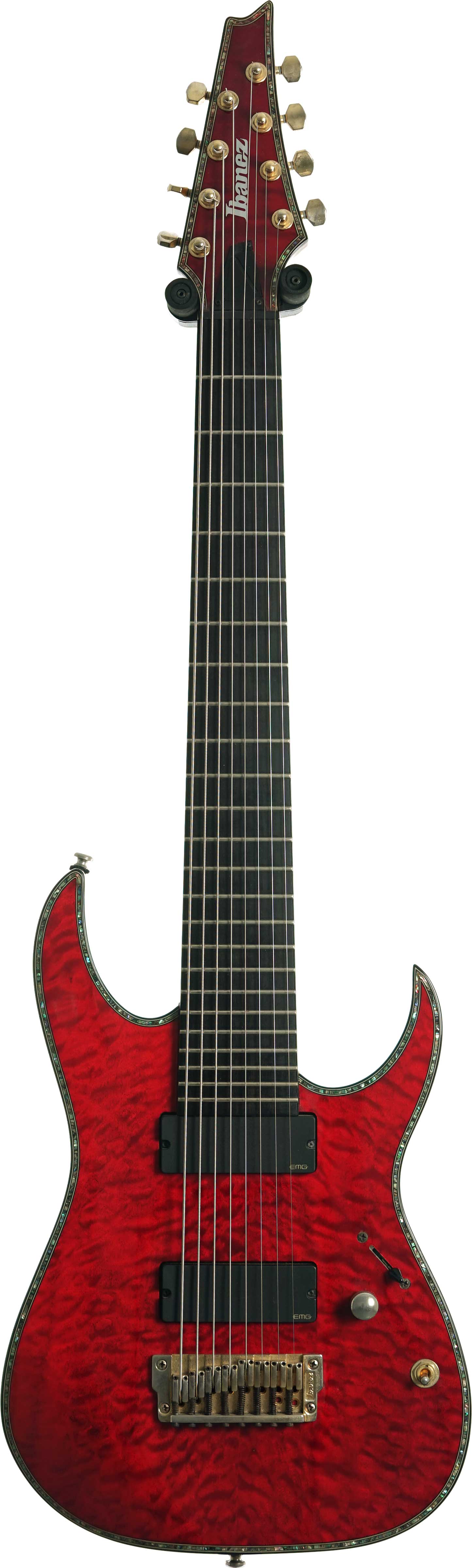 ギター Ibanez Iron Label RGIX28FEQM Ibanez 2013 RGIX28FEQM Iron Label 8-String Burgundy Wine (Pre