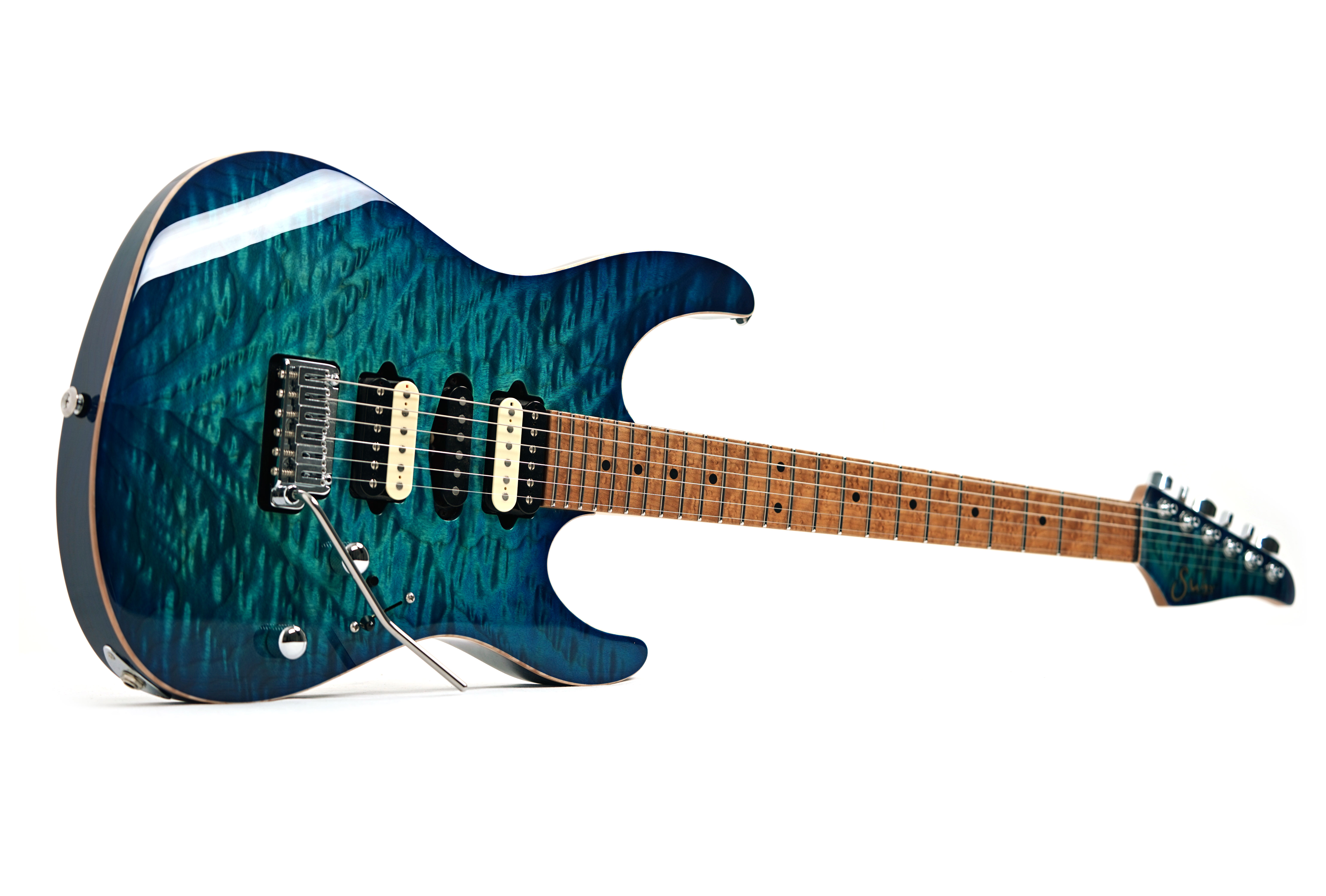 Suhr Modern Angel Quilt Maple Aqua Blue Burst HSH (Pre-Owned) #73777