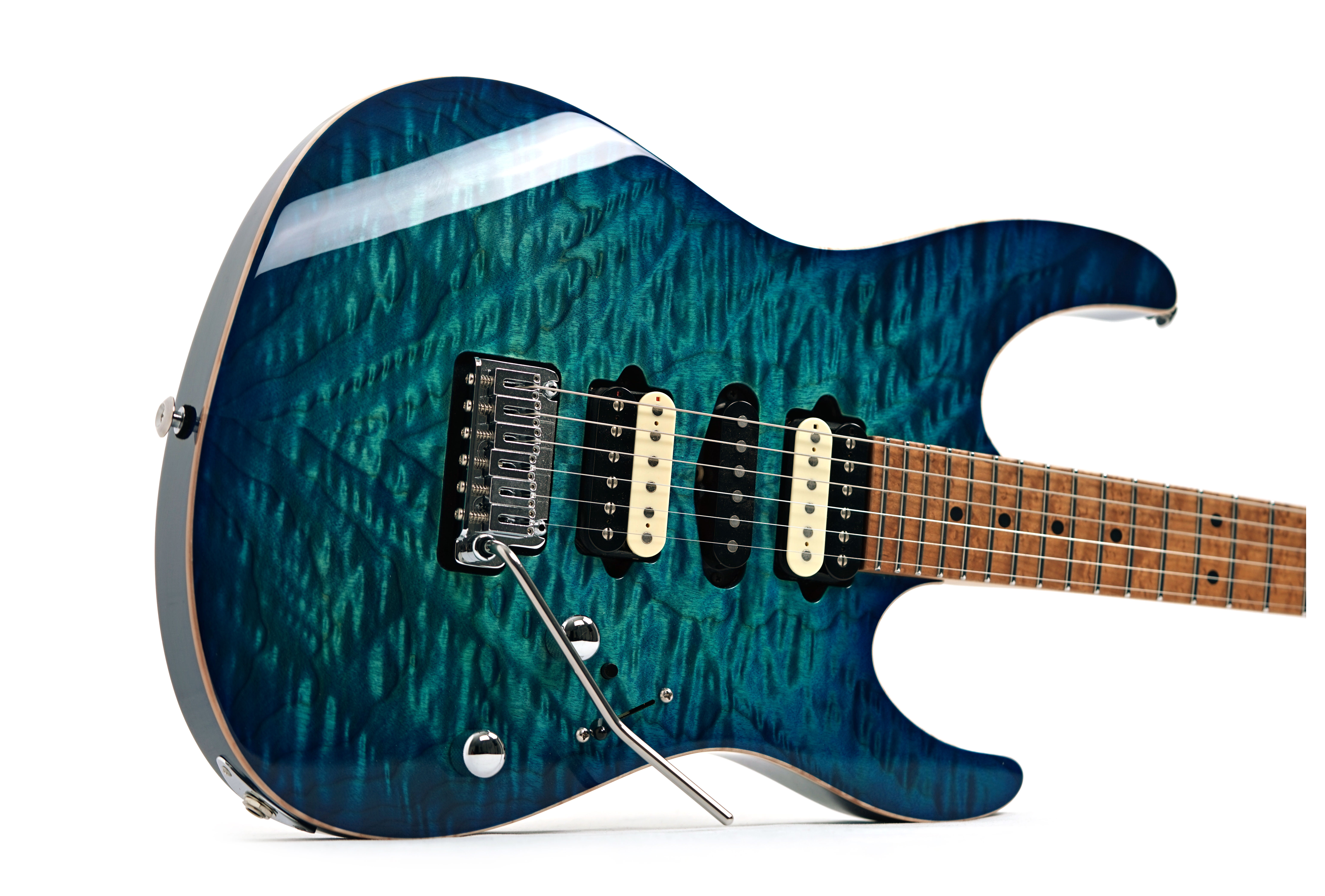 Suhr Modern Angel Quilt Maple Aqua Blue Burst HSH (Pre-Owned) #73777