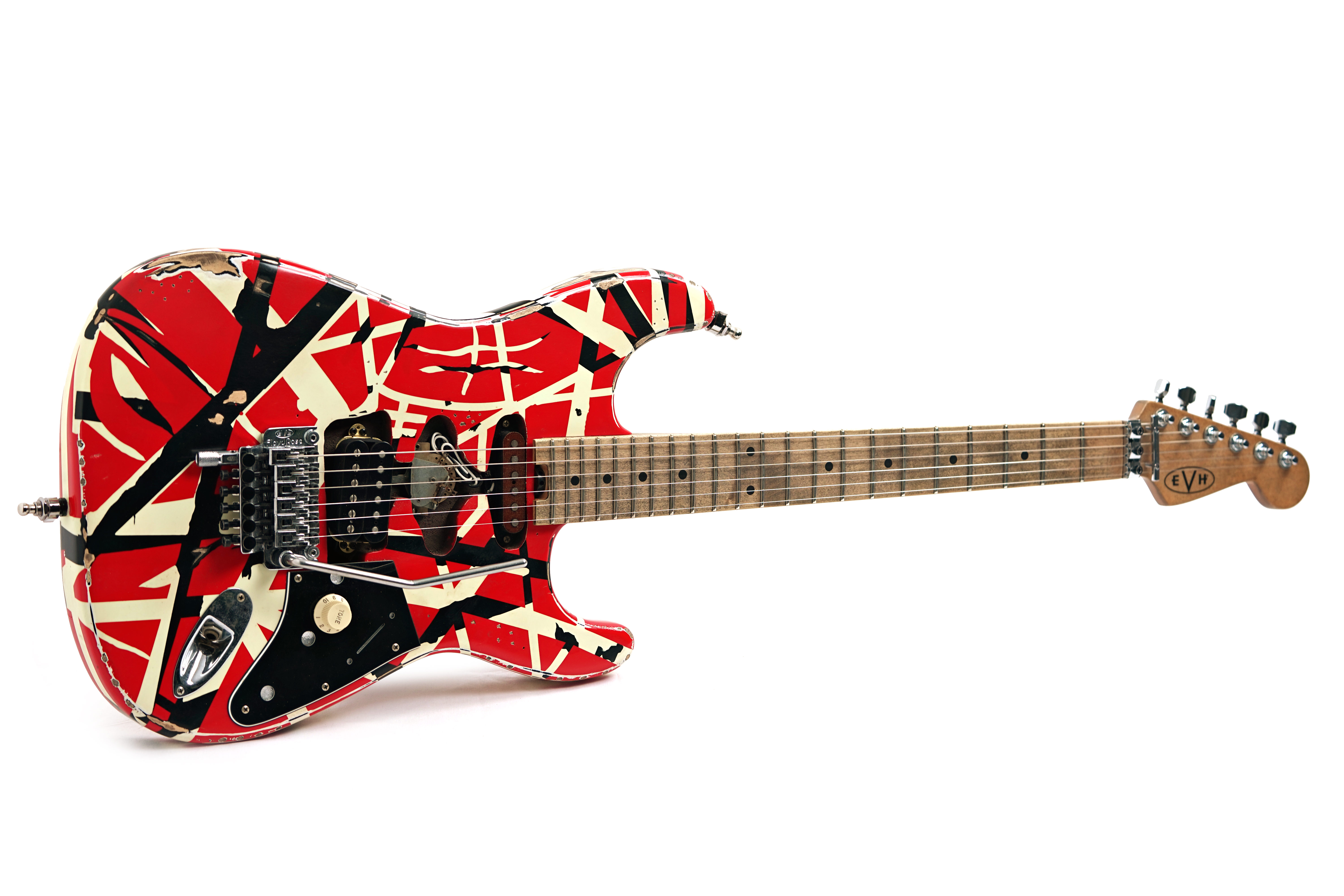 EVH 2020 Striped Series Frankenstein Frankie Red with Black Stripes Relic (Pre-Owned) #EVH2003355