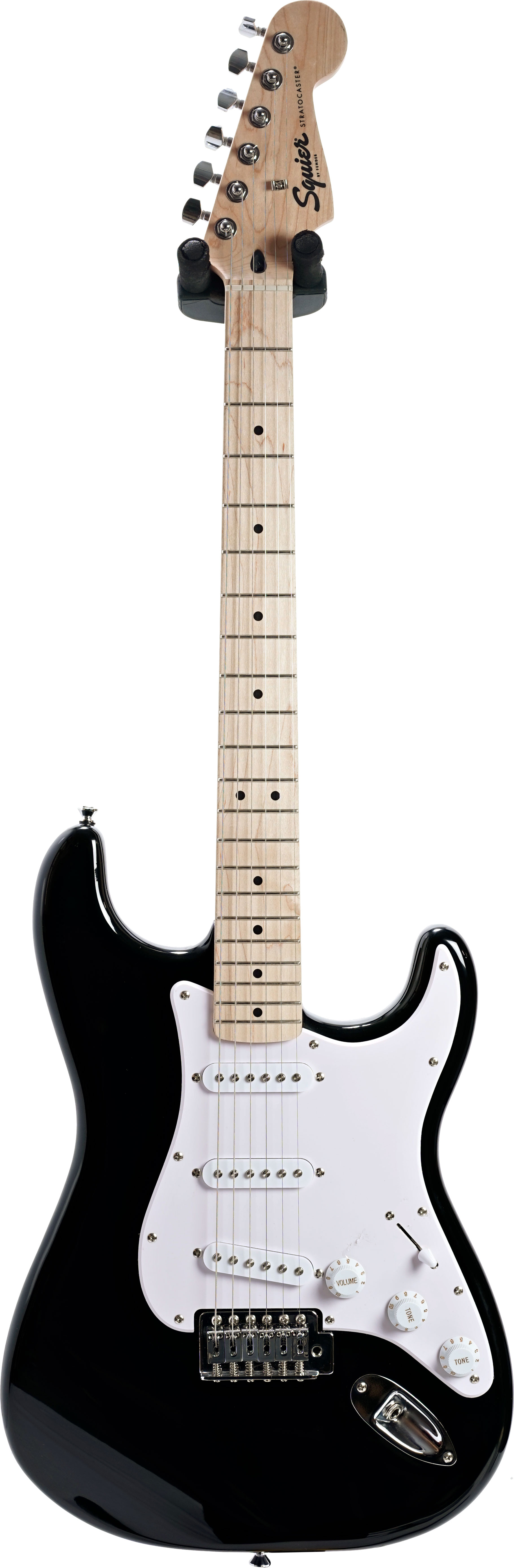 Squier Sonic Stratocaster Maple Fingerboard White Pickguard Black (Pre-Owned) #ICSJ24023855