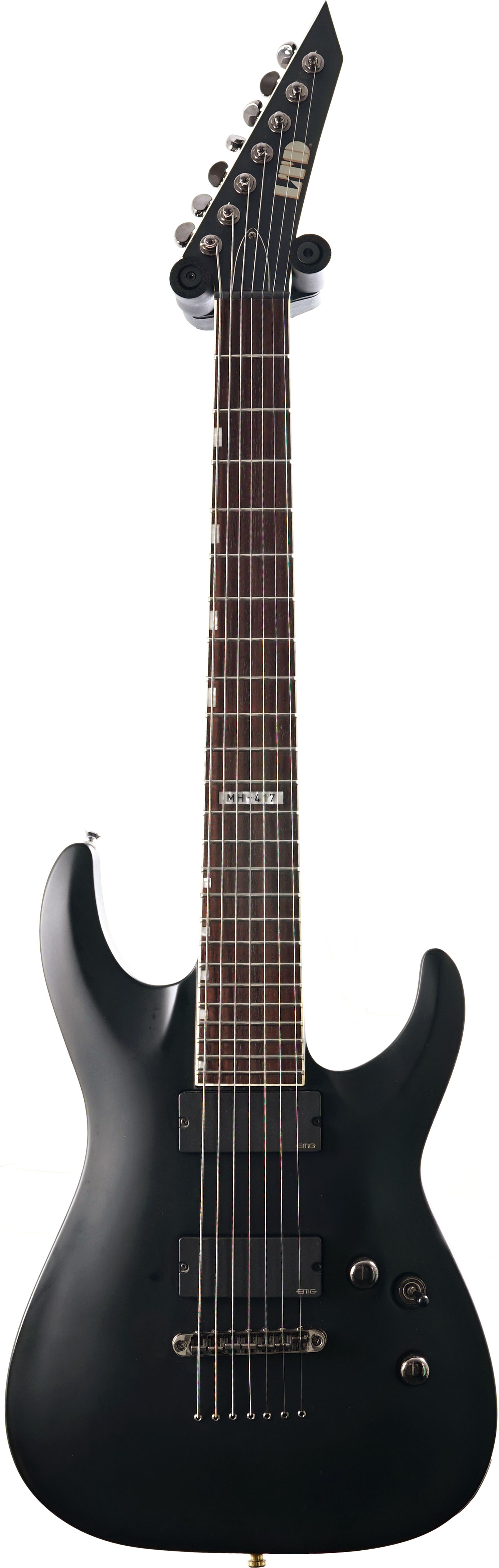 ESP LTD MH-417 BLKS Black Satin 7 String EMG (Pre-Owned) #iw12102693