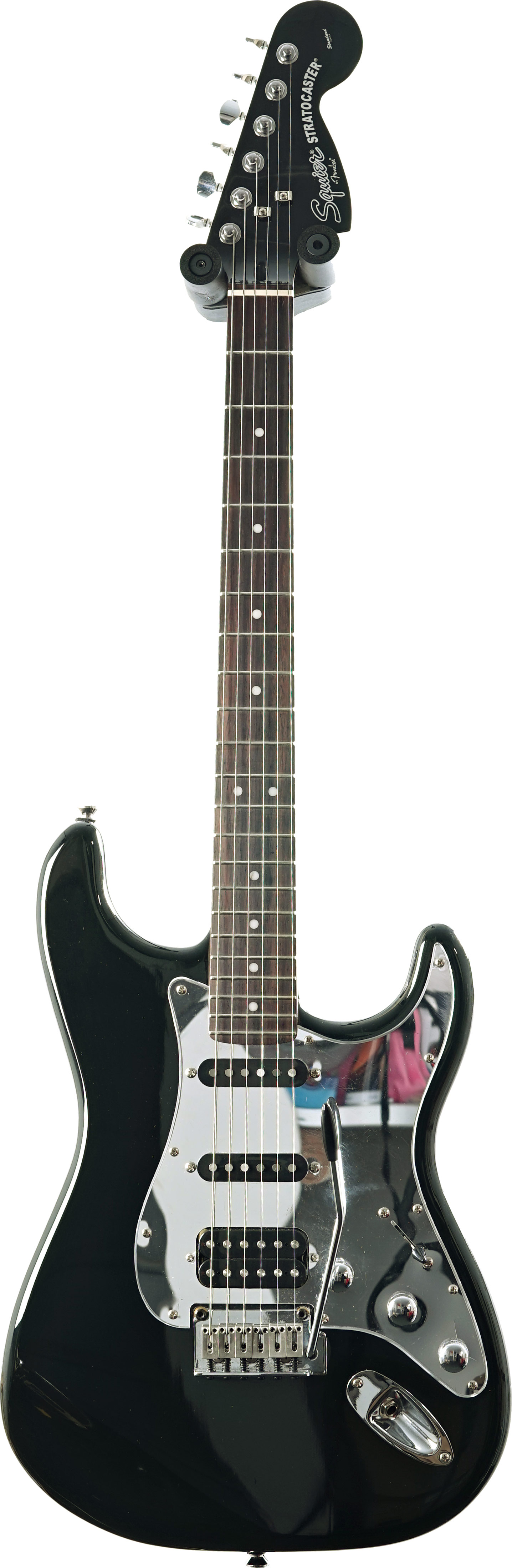 Squier 2015 Black and Chrome HSS Standard Stratocaster Rosewood Fingerboard Black (Pre-Owned) #ICS15126892