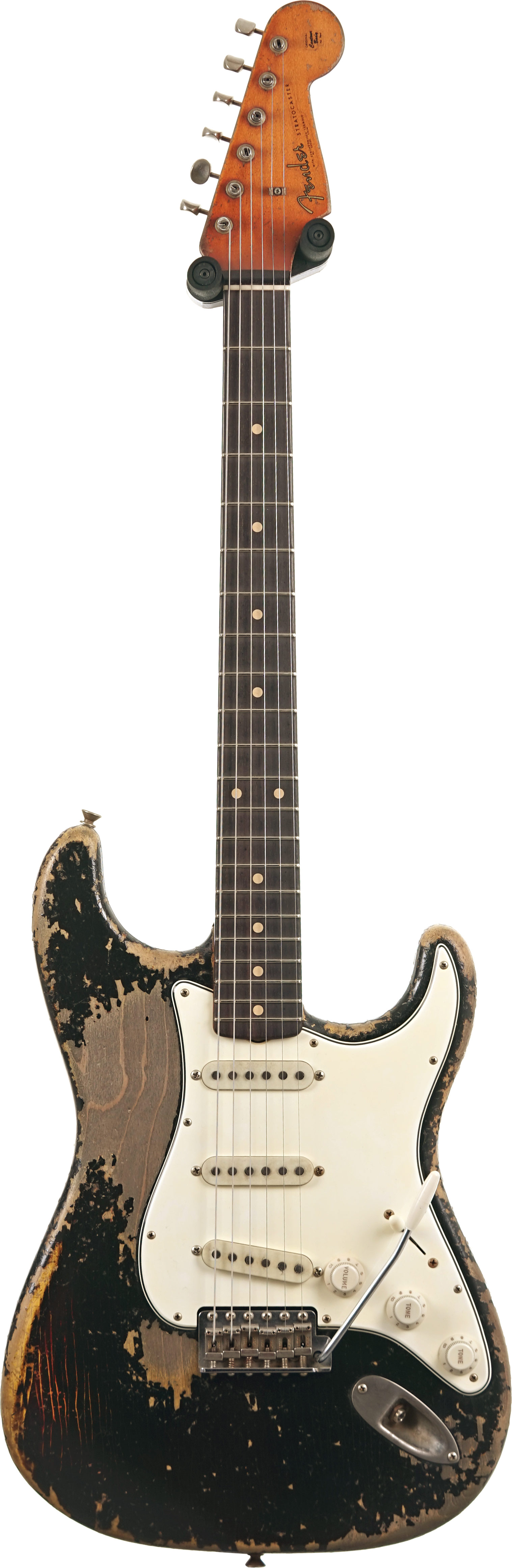 Fender Custom Shop 1961 Stratocaster Heavy Relic Black over 3 Tone Sunburst Rosewood Fingerboard Masterbuilt by Dale Wilson #CZ587143