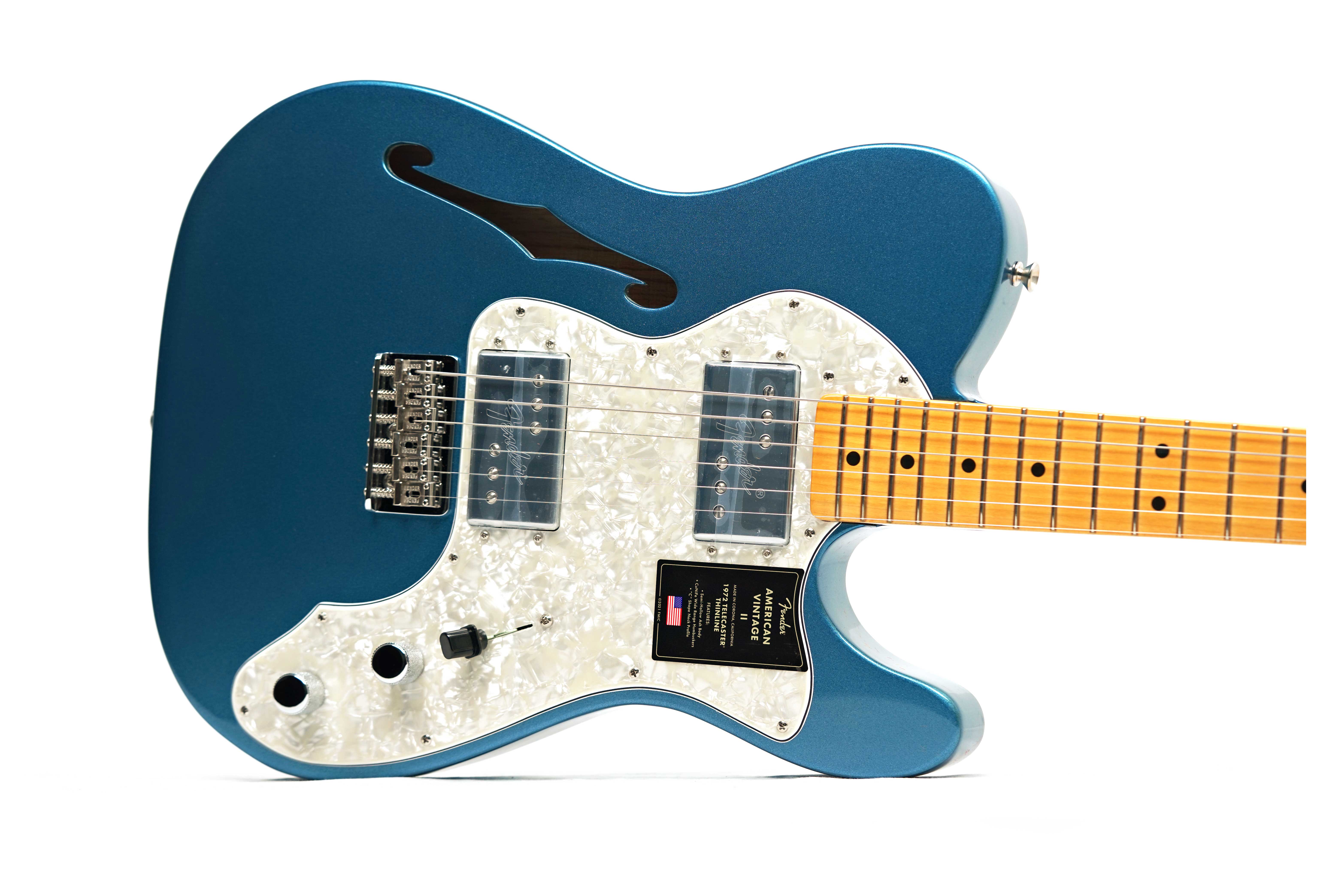 Fender American Vintage II 1972 Telecaster Thinline Maple Fingerboard Lake Placid Blue #V13632