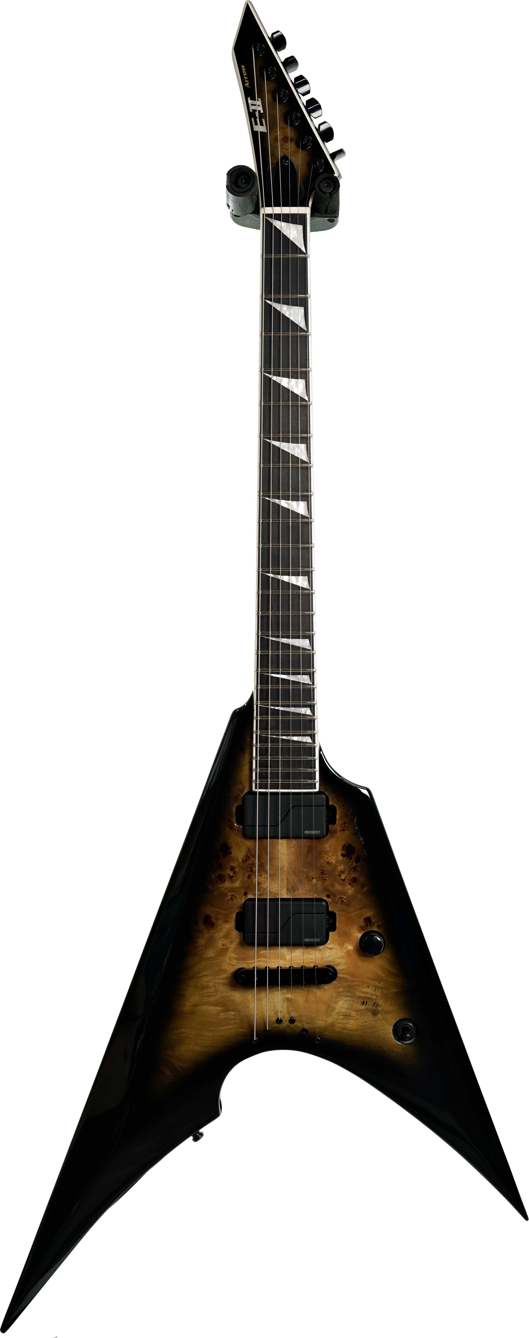 ESP E-II Arrow NT Nebula Black Burst Burled Maple (Ex-Demo) #ES5890253